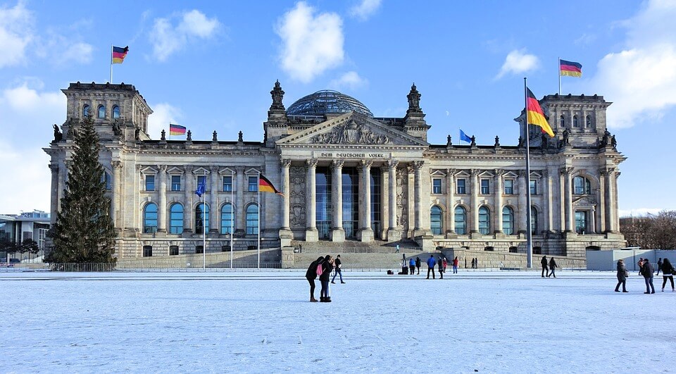 parlement allemagne neige berlin