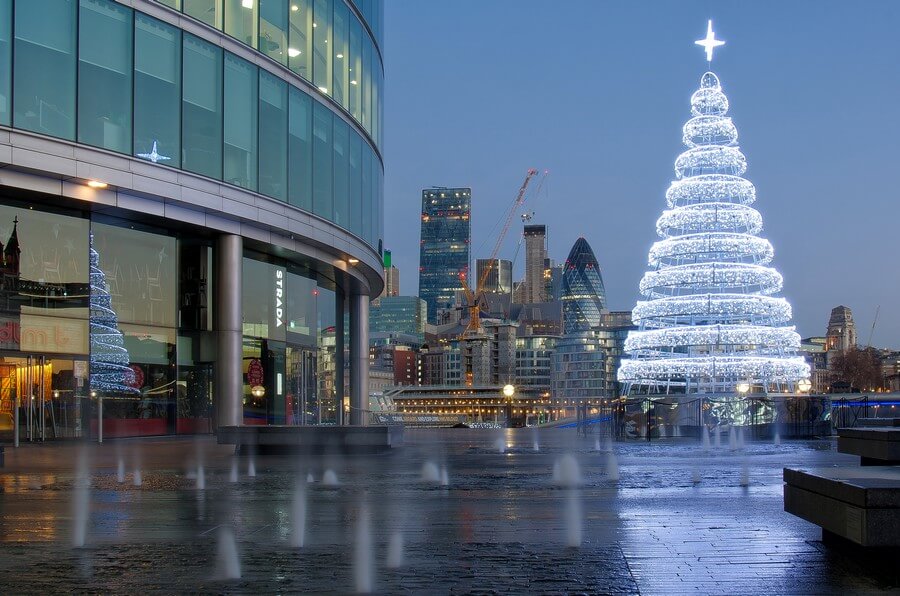 décorations de noel et vue sur londres