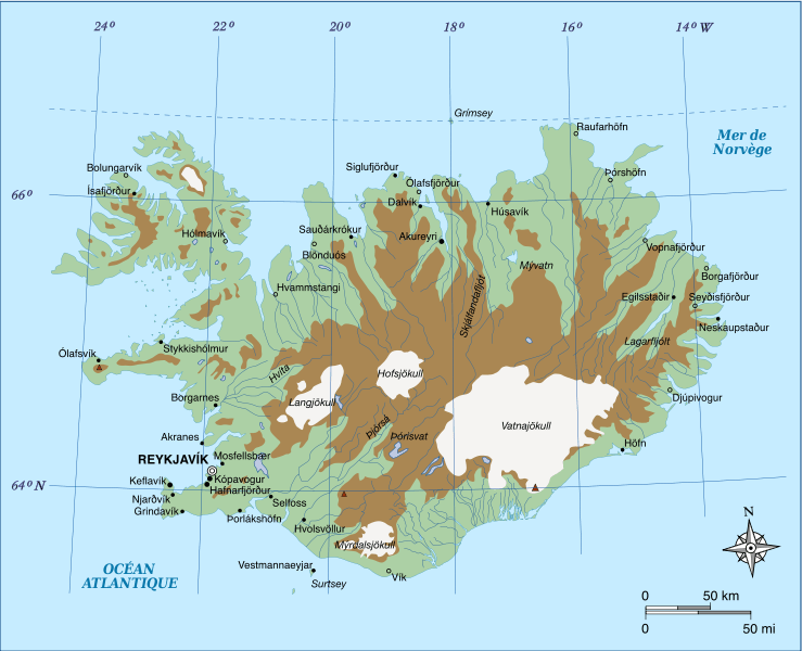 carte de l'islande