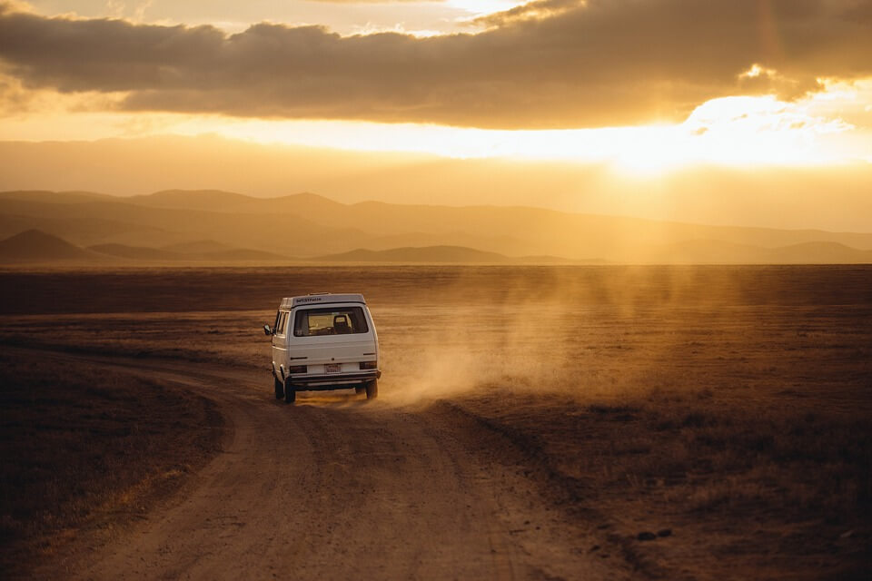 route piste sable van portugal en camping car