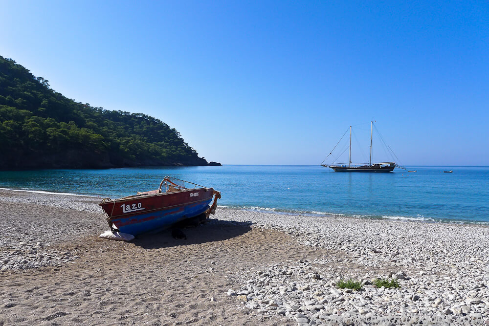 plage bateau voie lycienne randonnée en turquie