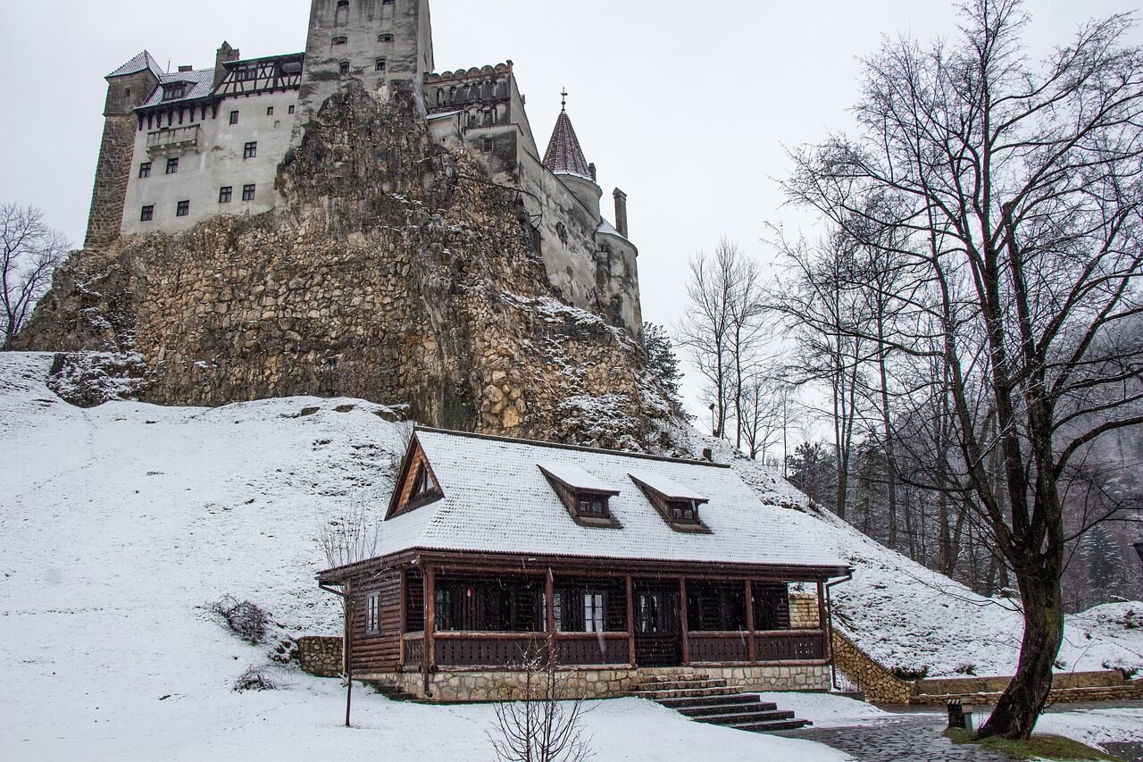 neige vrai château de dracula