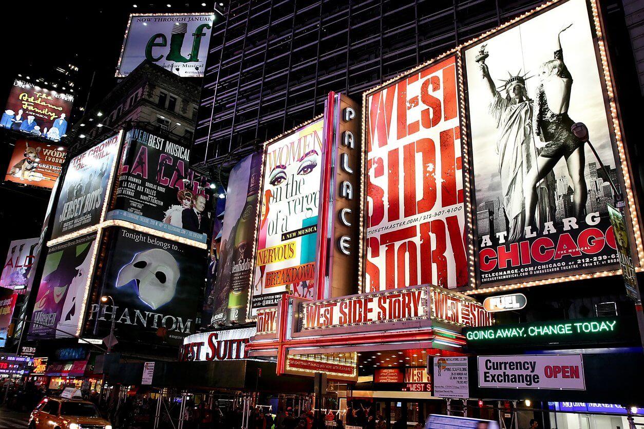 panneaux daffichage theatres de broadway dans times square