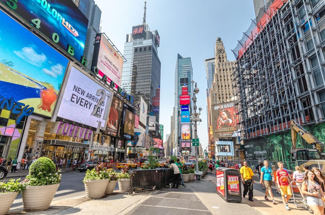 times square ny en famille