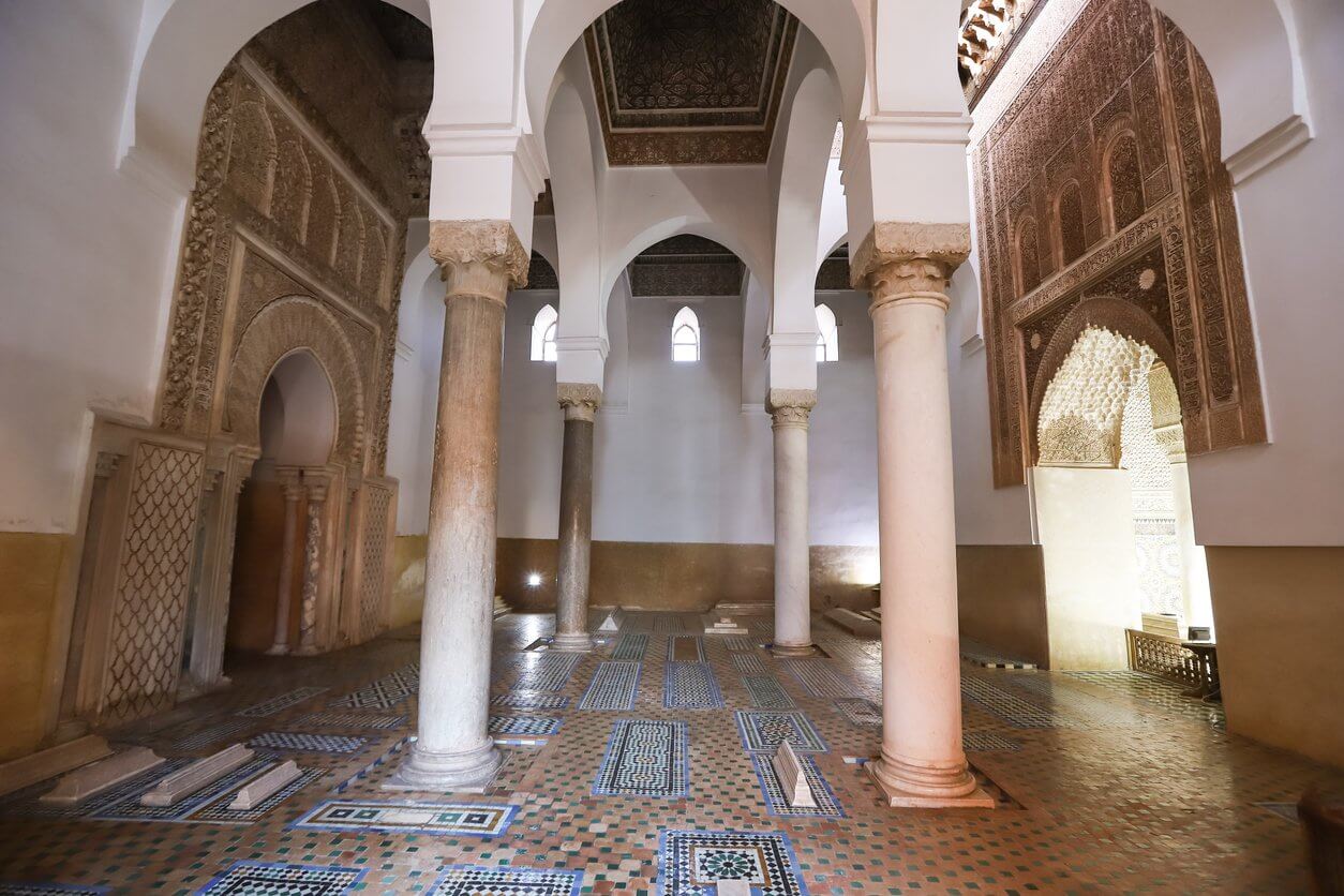 tombes de saadiens a marrakech au maroc