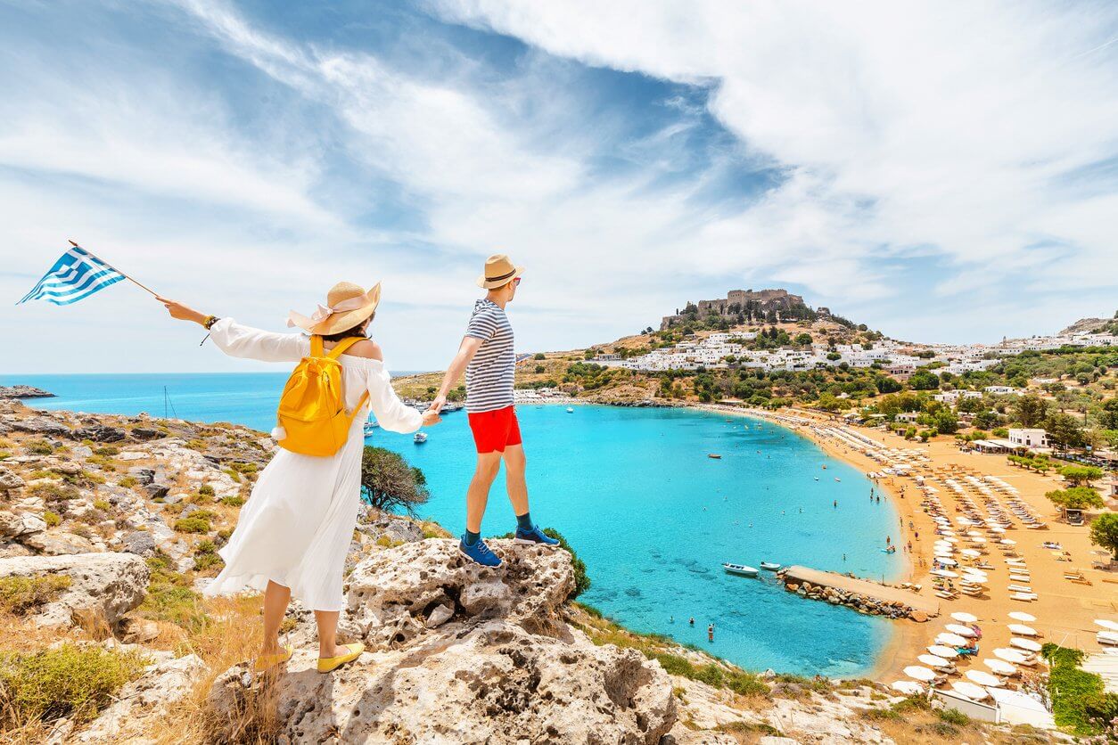 couple amoureux lindos rhodes