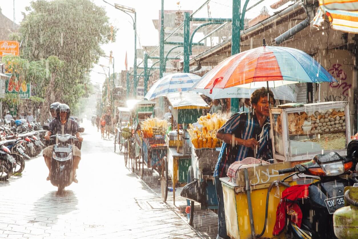 rue sous la pluie bali kuta