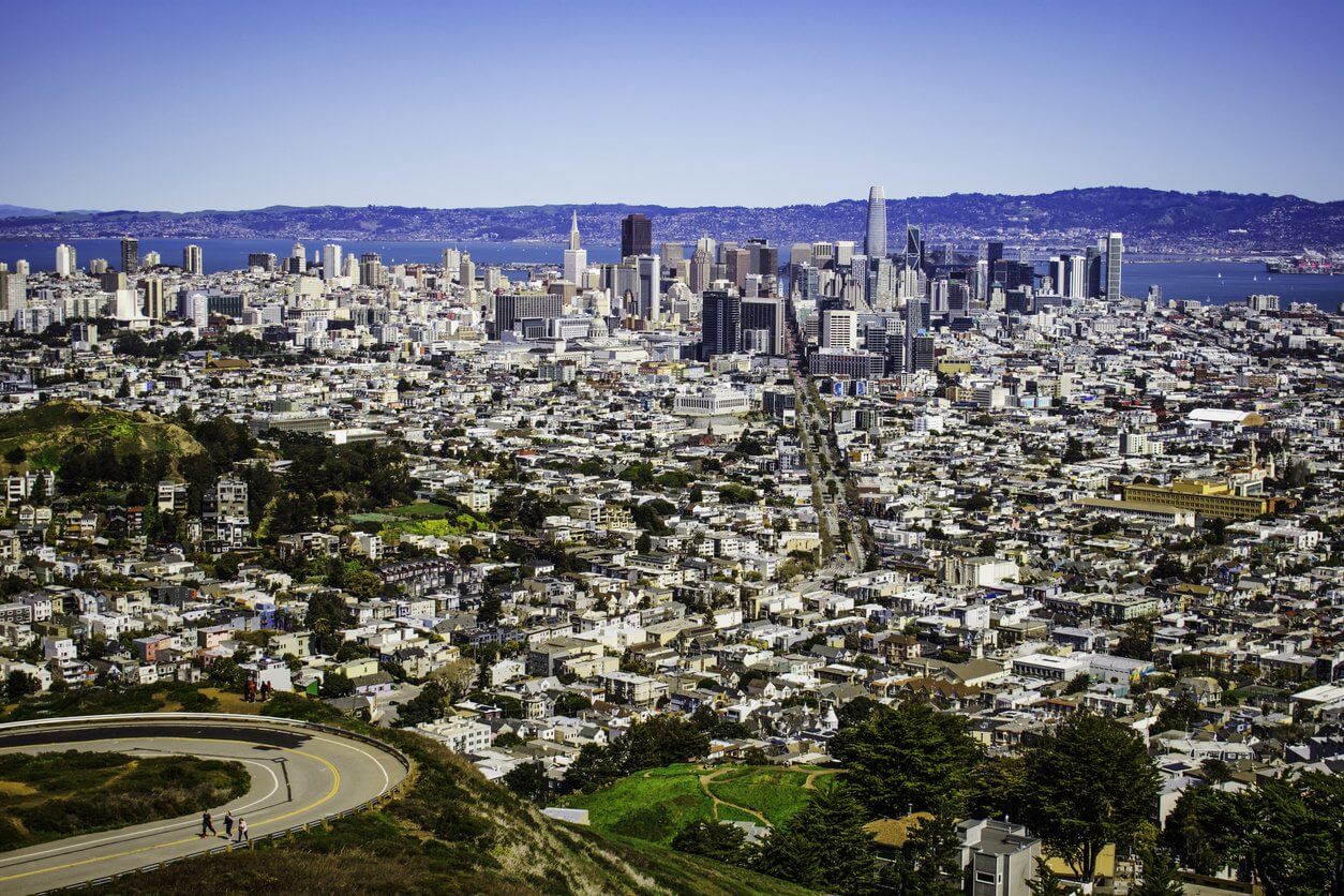 vue de la ville de san francisco de twin peaks