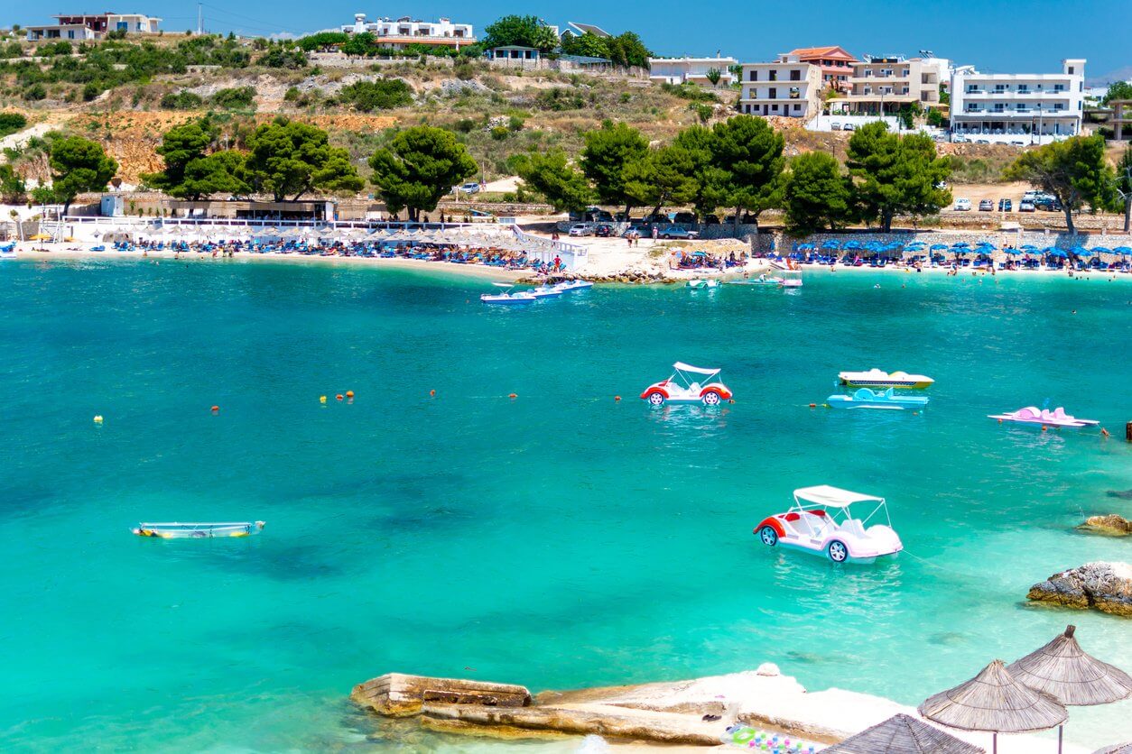 azure sea in Ksamil in Albania