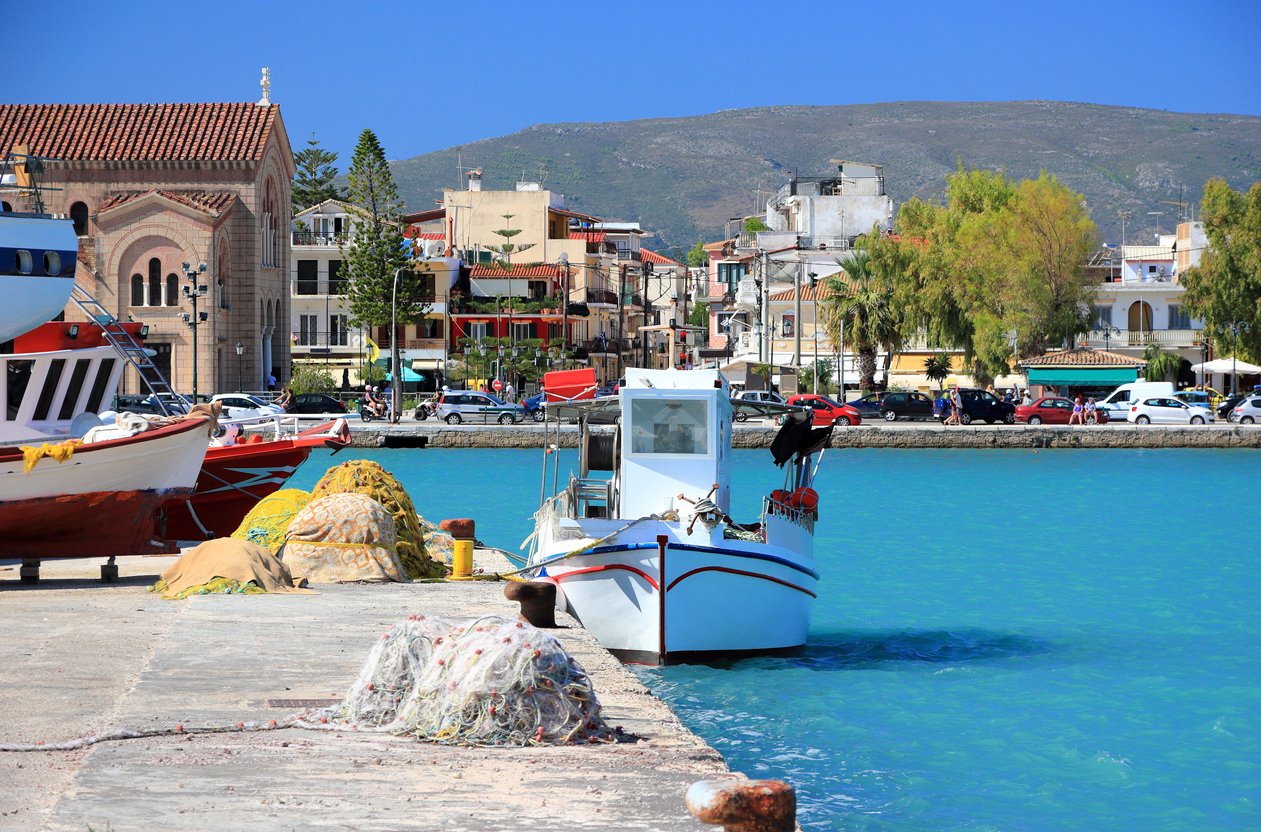 The port of Zakynthos city. Zakynthos or Zante island, Ionian Sea, Greece.