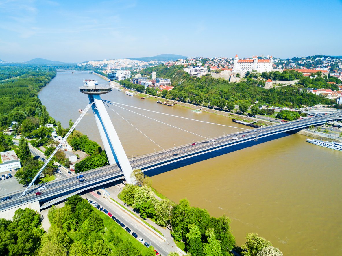 Bratislava aerial panoramic view