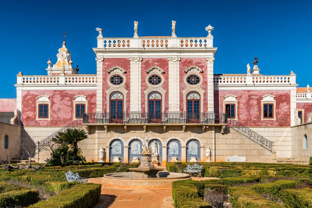 View of the Palace of Estoi in Portugal, now a luxury hotel.