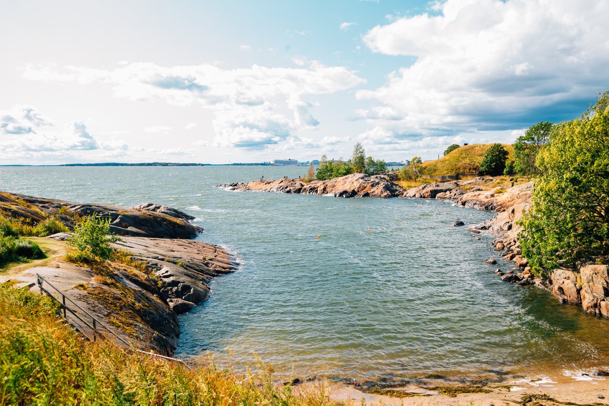 Nature scenery at Suomenlinna Sea Fortress in Helsinki, Finland