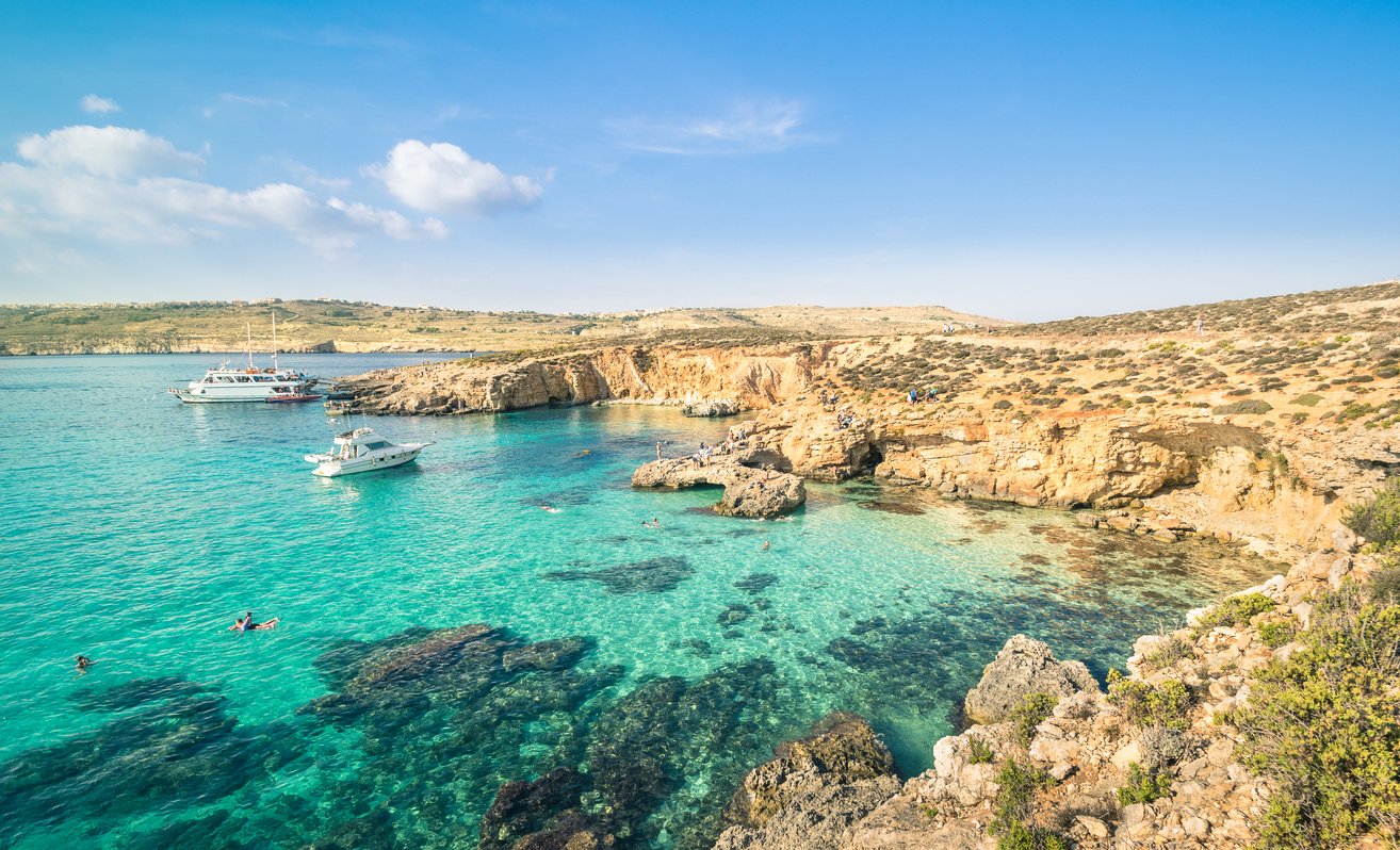 The world famous Blue Lagoon in Comino island Malta