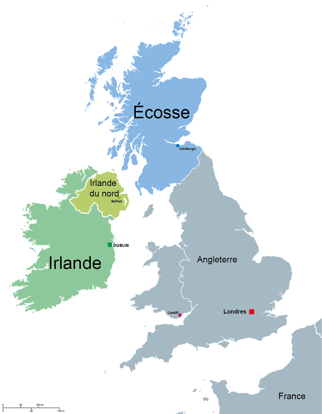 carte ecosse et irlande