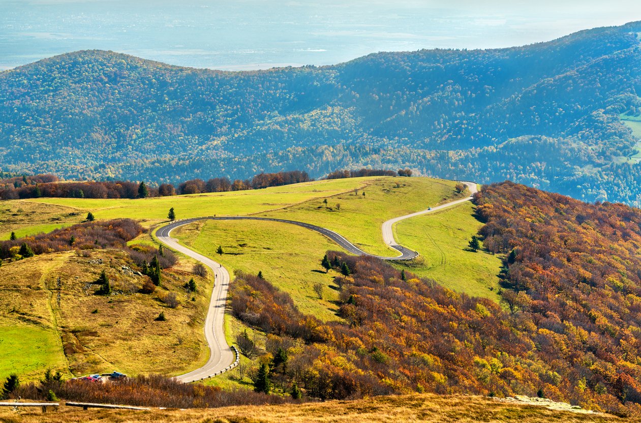 The Col du Grand Ballon, a mountain pass in the Vosges Mountains Alsace, France