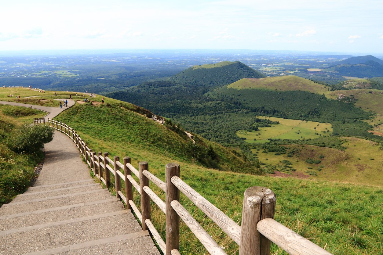 The Puy de Dôme volcanoes in Auvergne