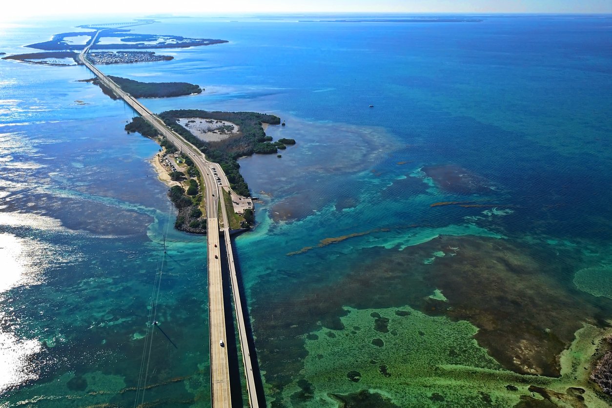 route au-dessus de la Floride Keys à Key West