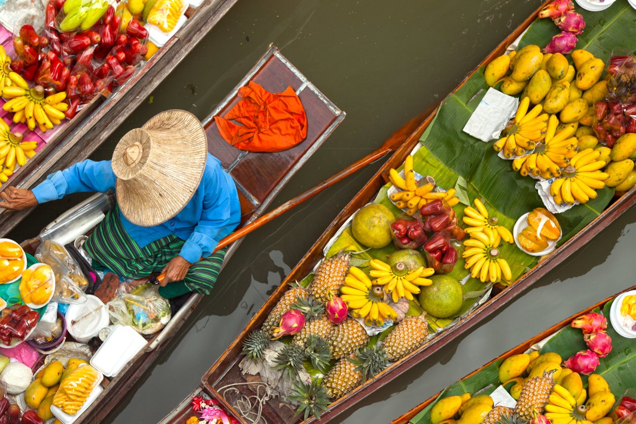 Thaïlande : marché flottant