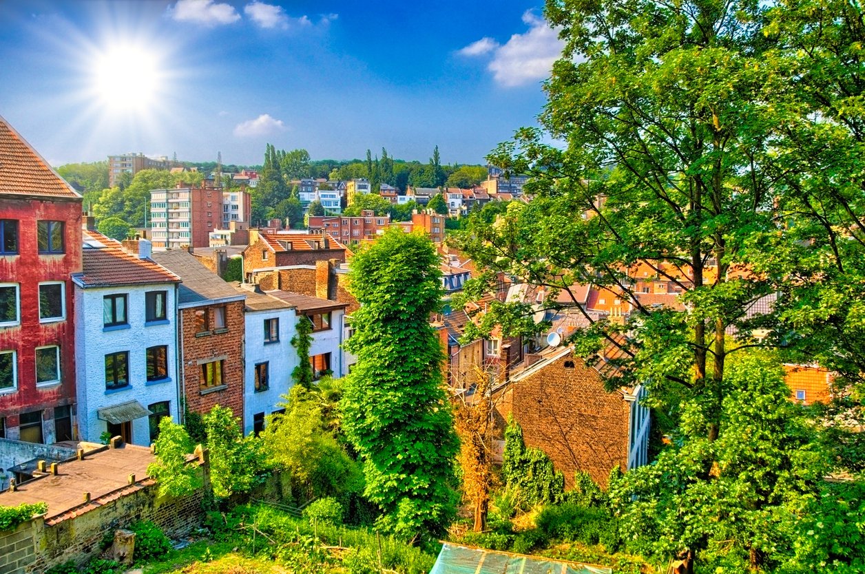 Maisons en briques en liège, Belgique