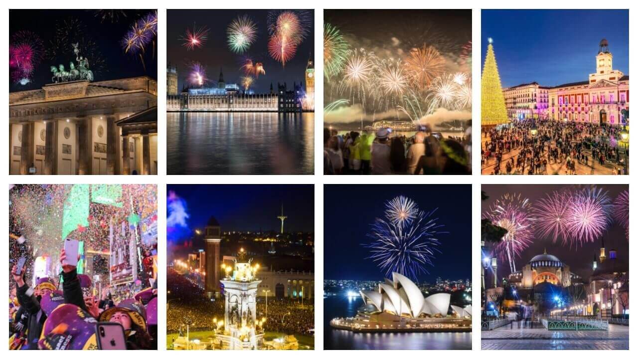 nouvel an dans le monde villes