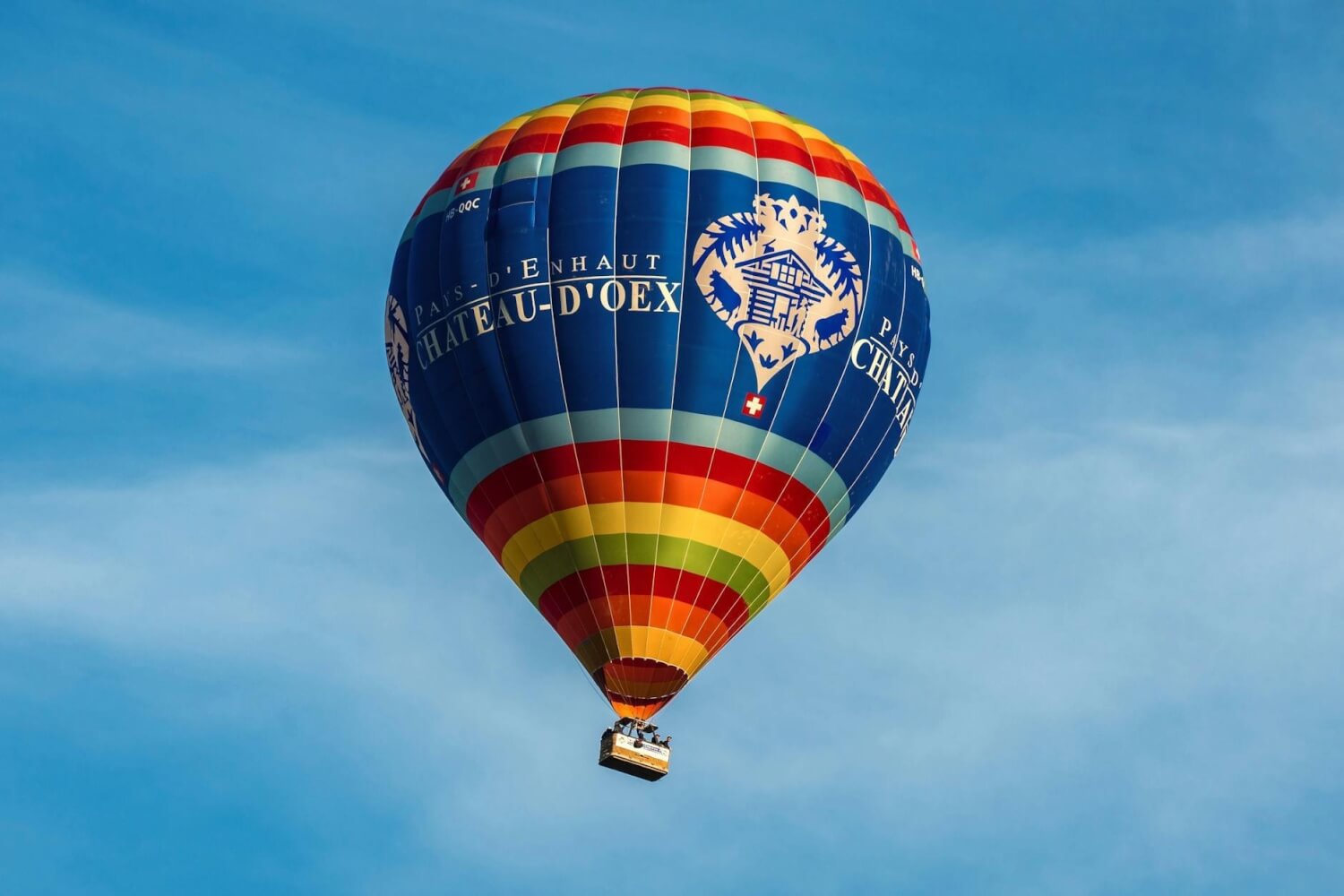 a hot air balloon in the air
