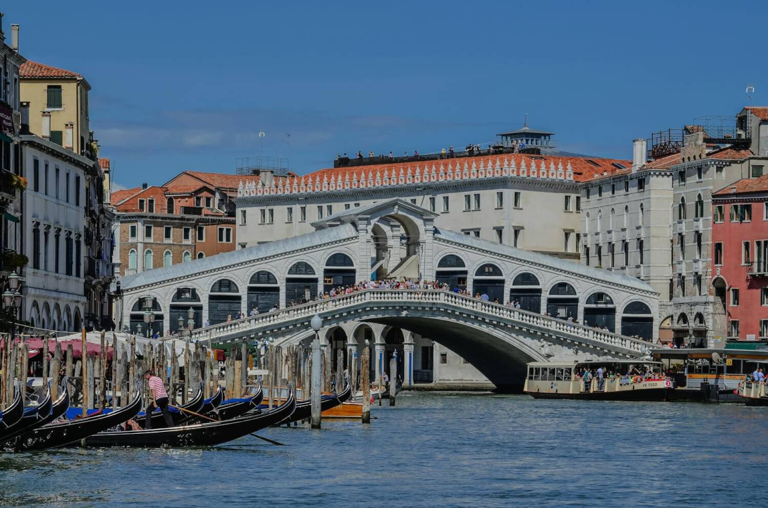 rialto bridge over grand canal in venice