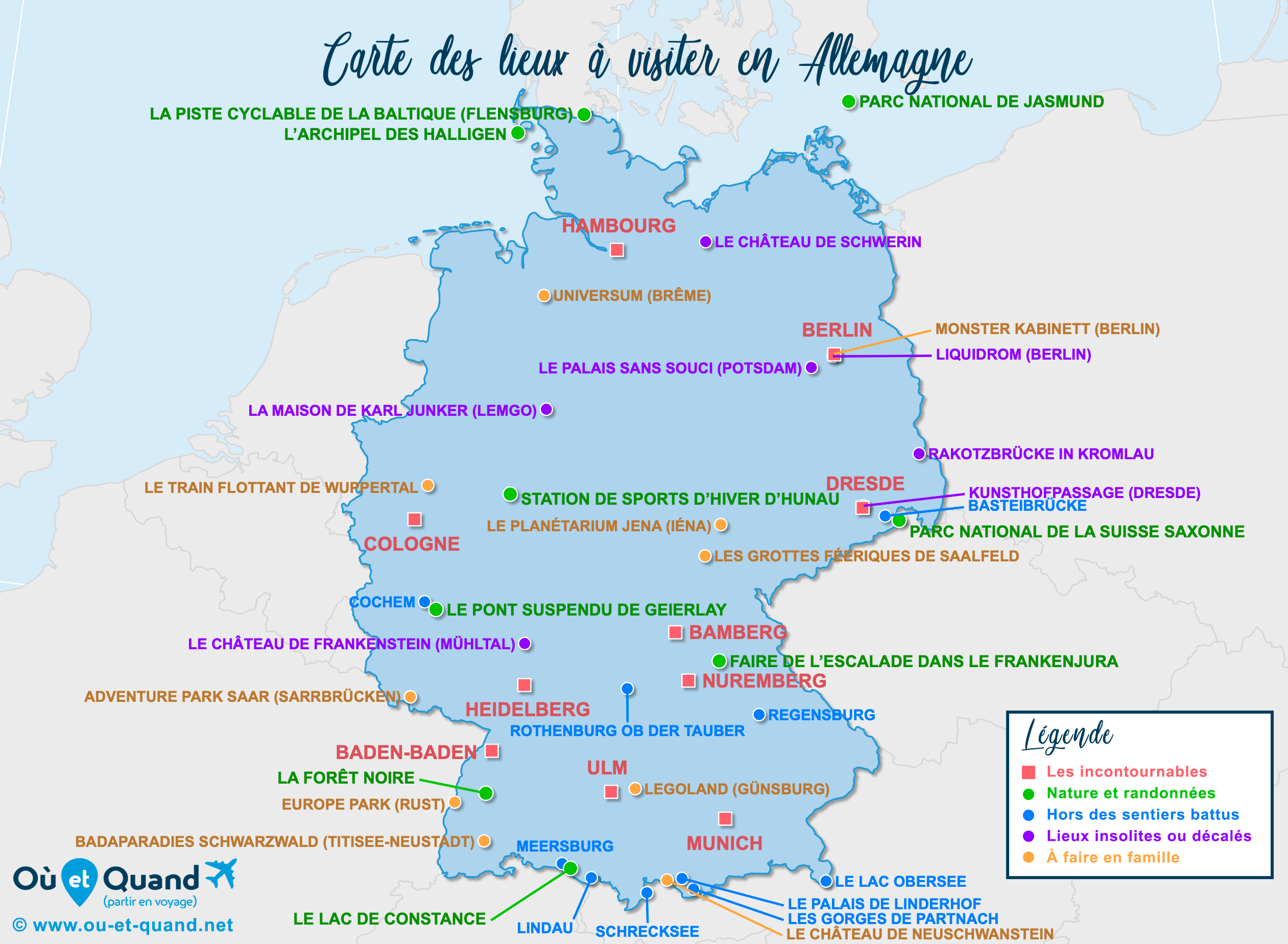 Carte Allemagne : tous les lieux à visiter lors de votre voyage