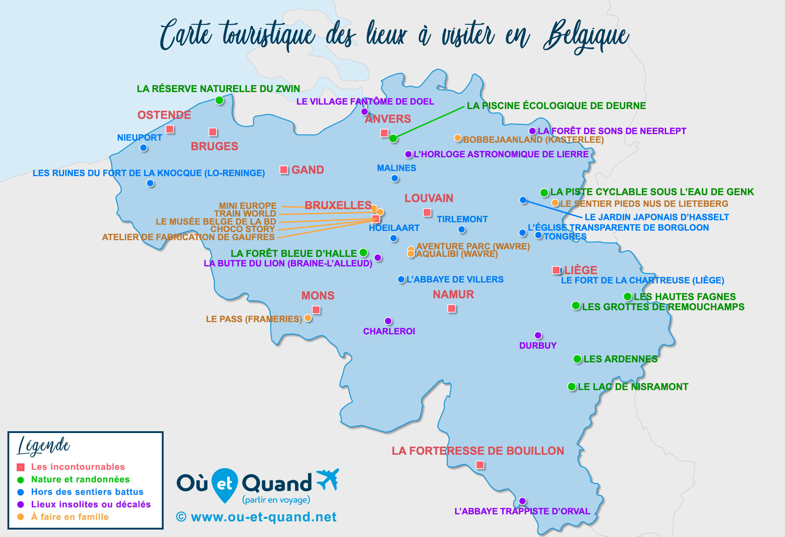 Carte Belgique : tous les lieux à visiter lors de votre voyage