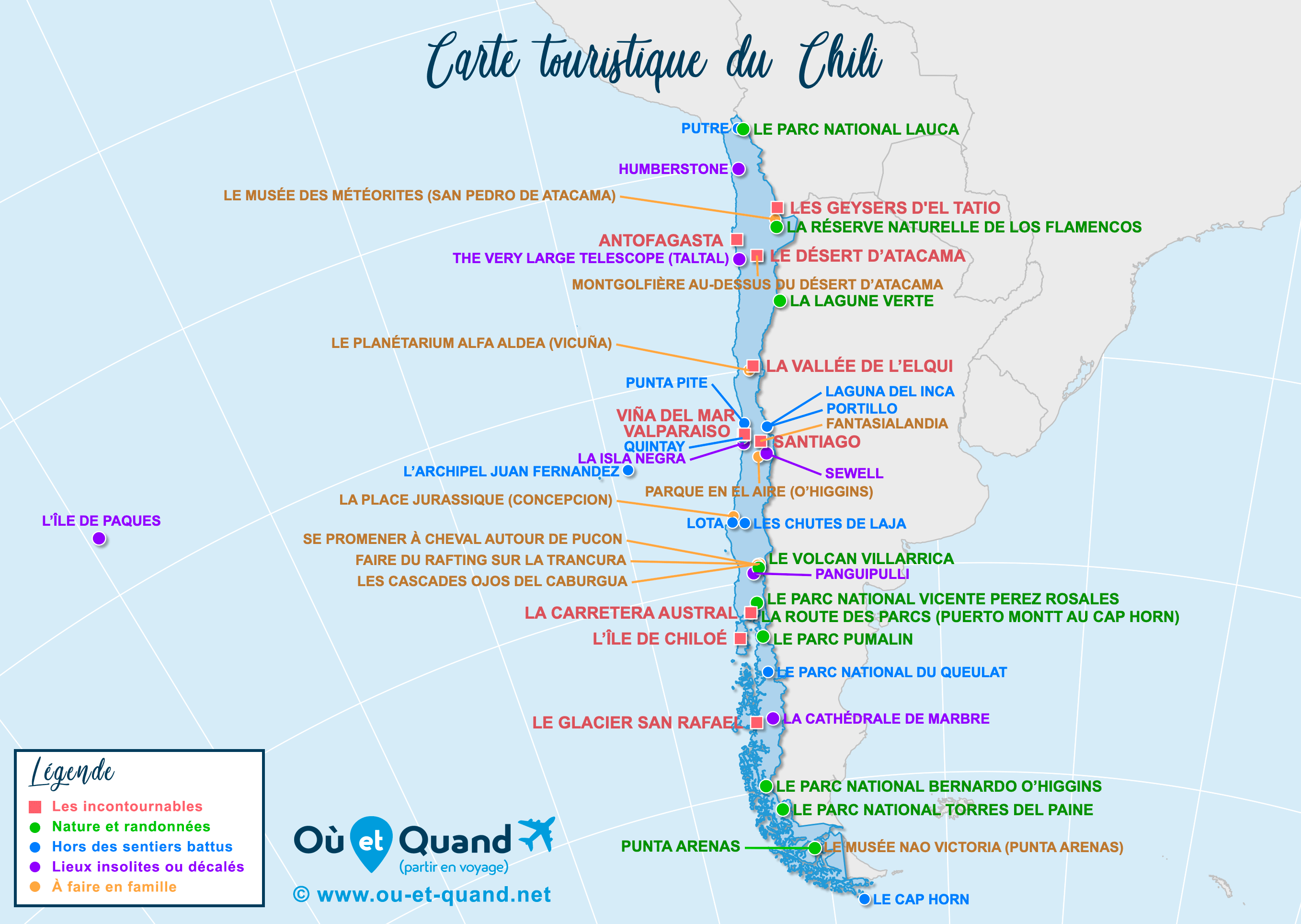 Carte Chili : tous les lieux à visiter lors de votre voyage