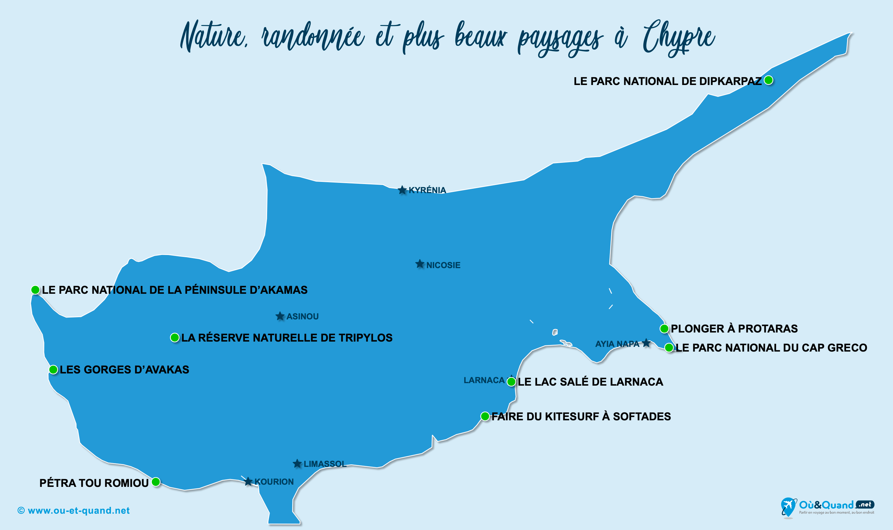 Carte Chypre : Les plus beaux paysages de Chypre