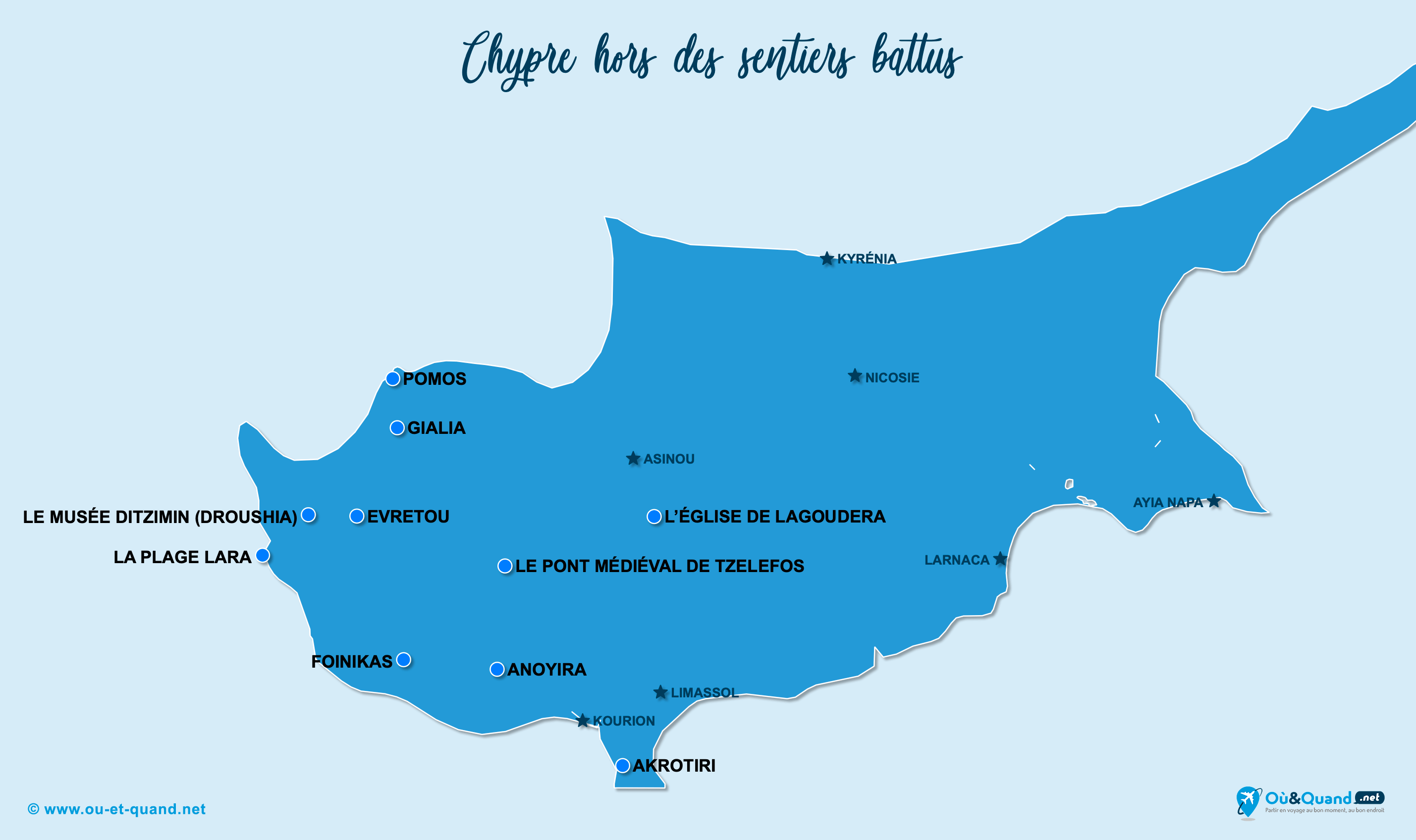 Carte Chypre : Chypre hors des sentiers battus