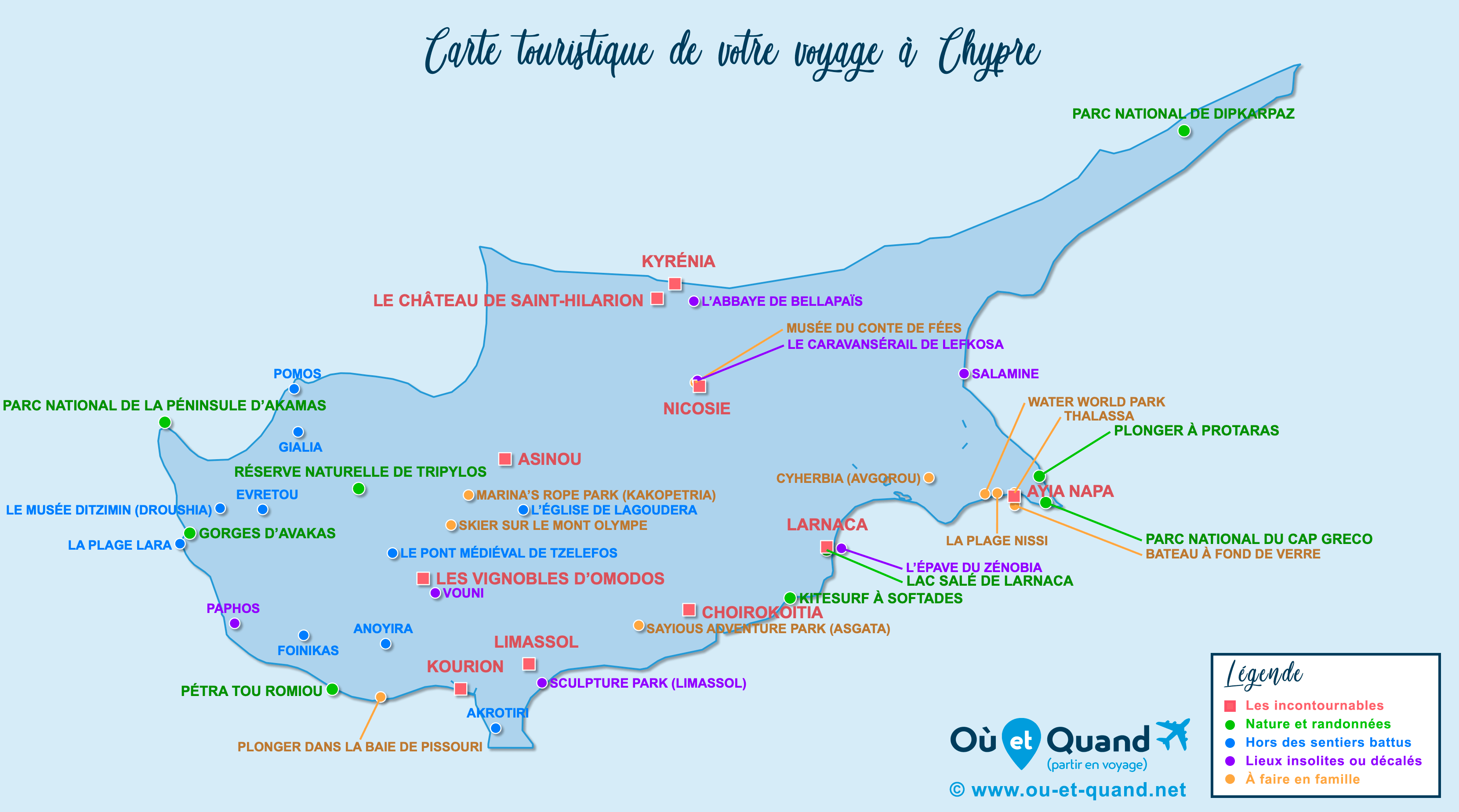 Carte Chypre : tous les lieux à visiter lors de votre voyage