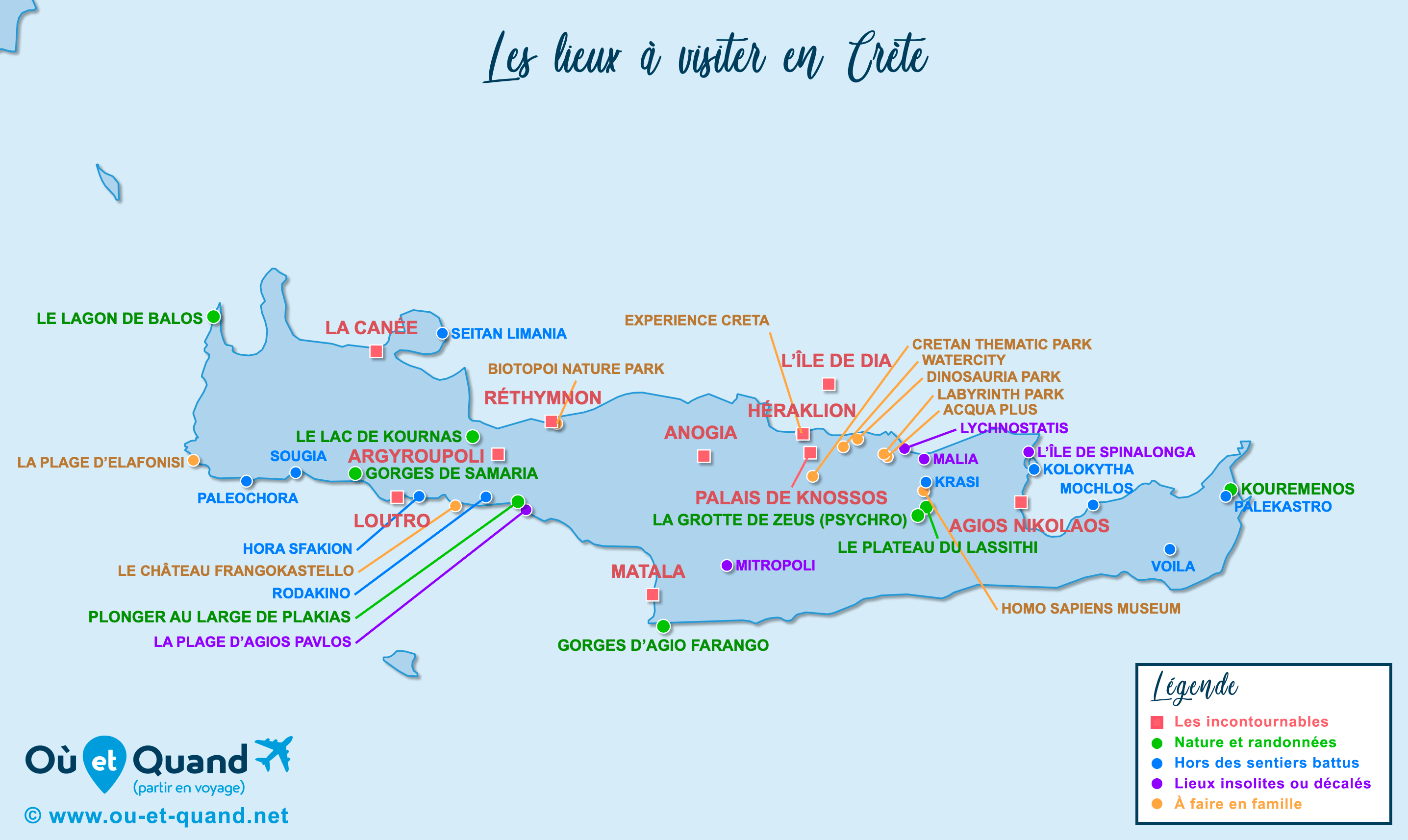 Carte Crète : tous les lieux à visiter lors de votre voyage