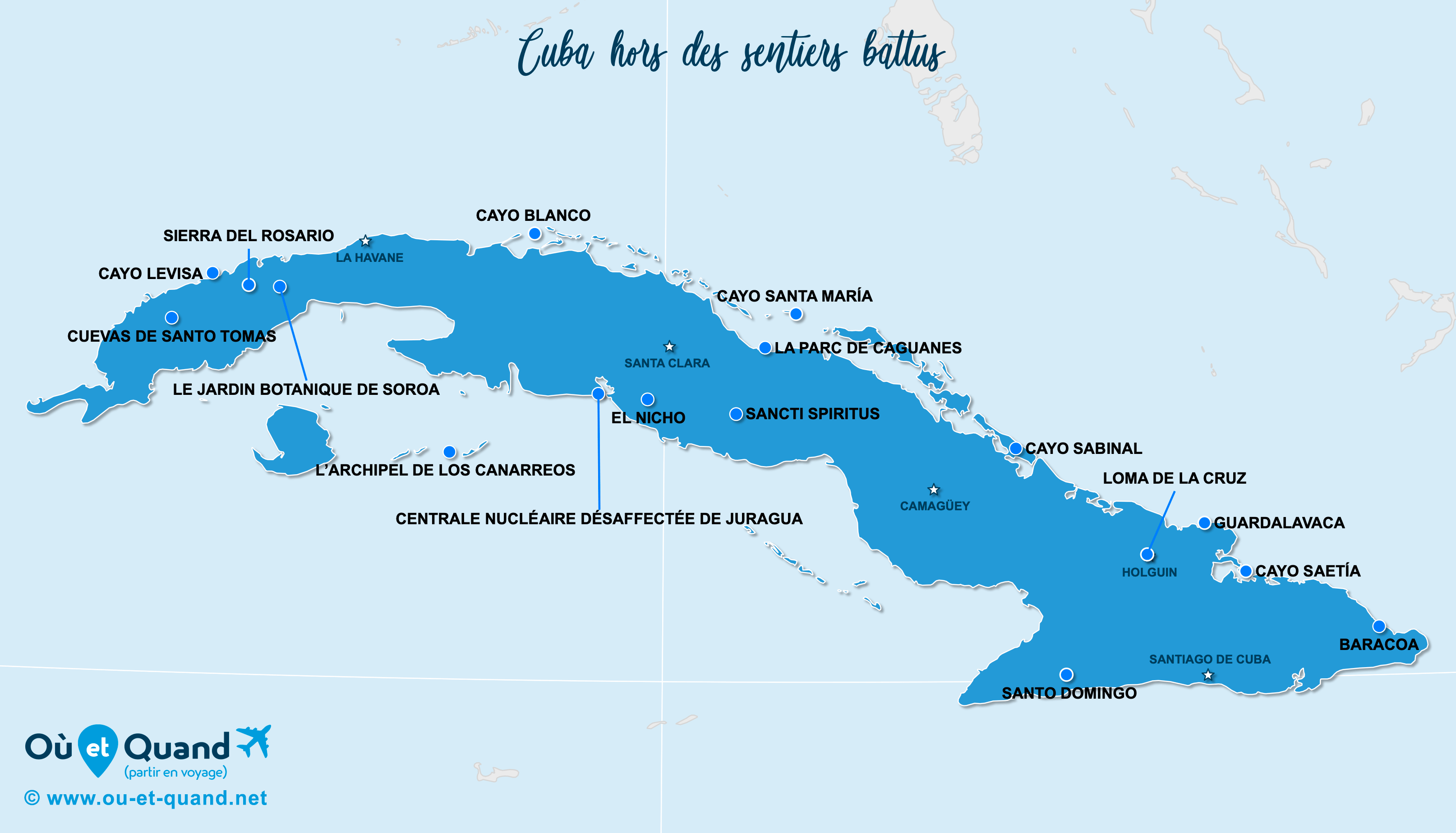 La carte de Cuba hors des sentiers battus