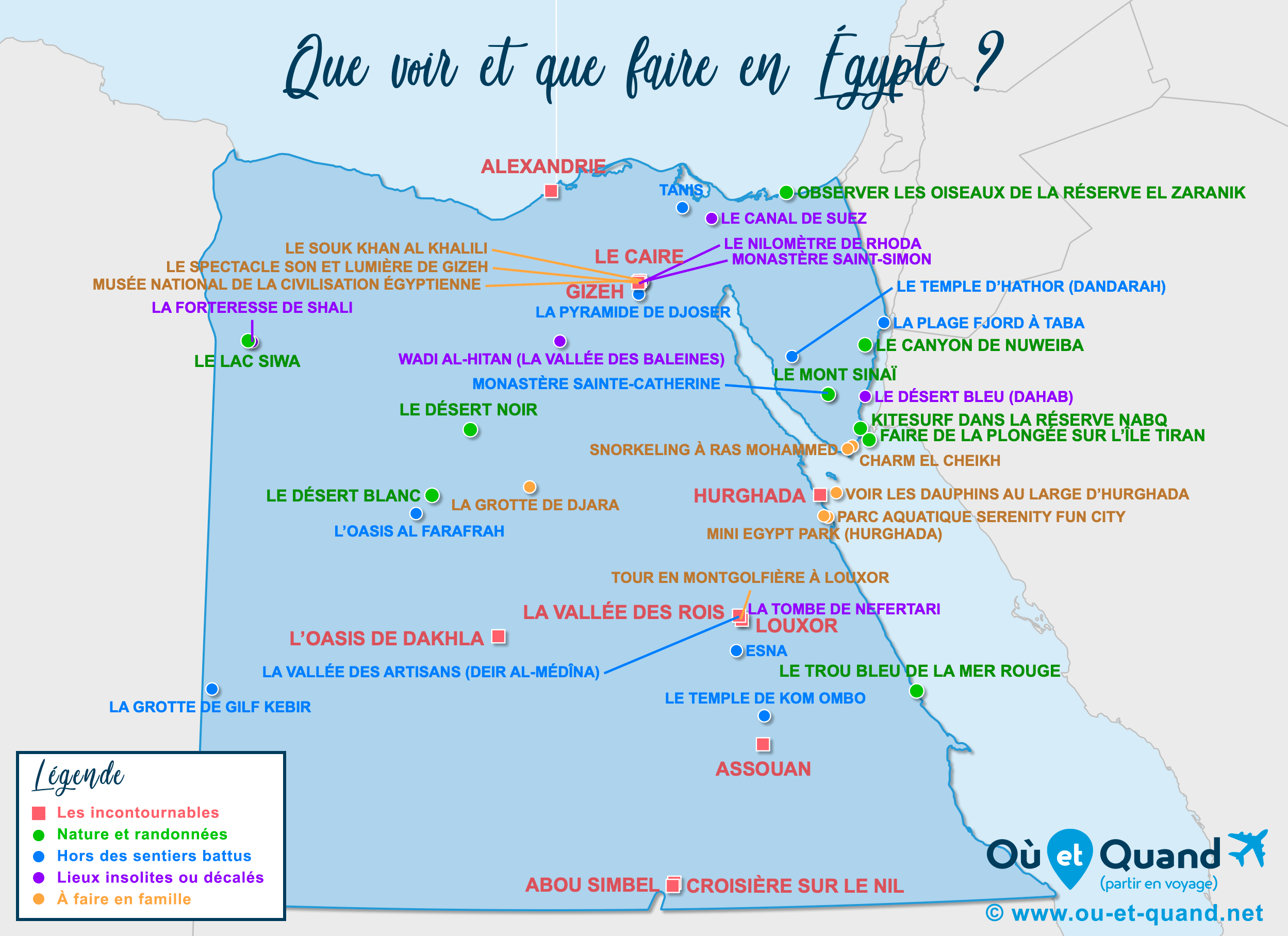 Carte Égypte : tous les lieux à visiter lors de votre voyage
