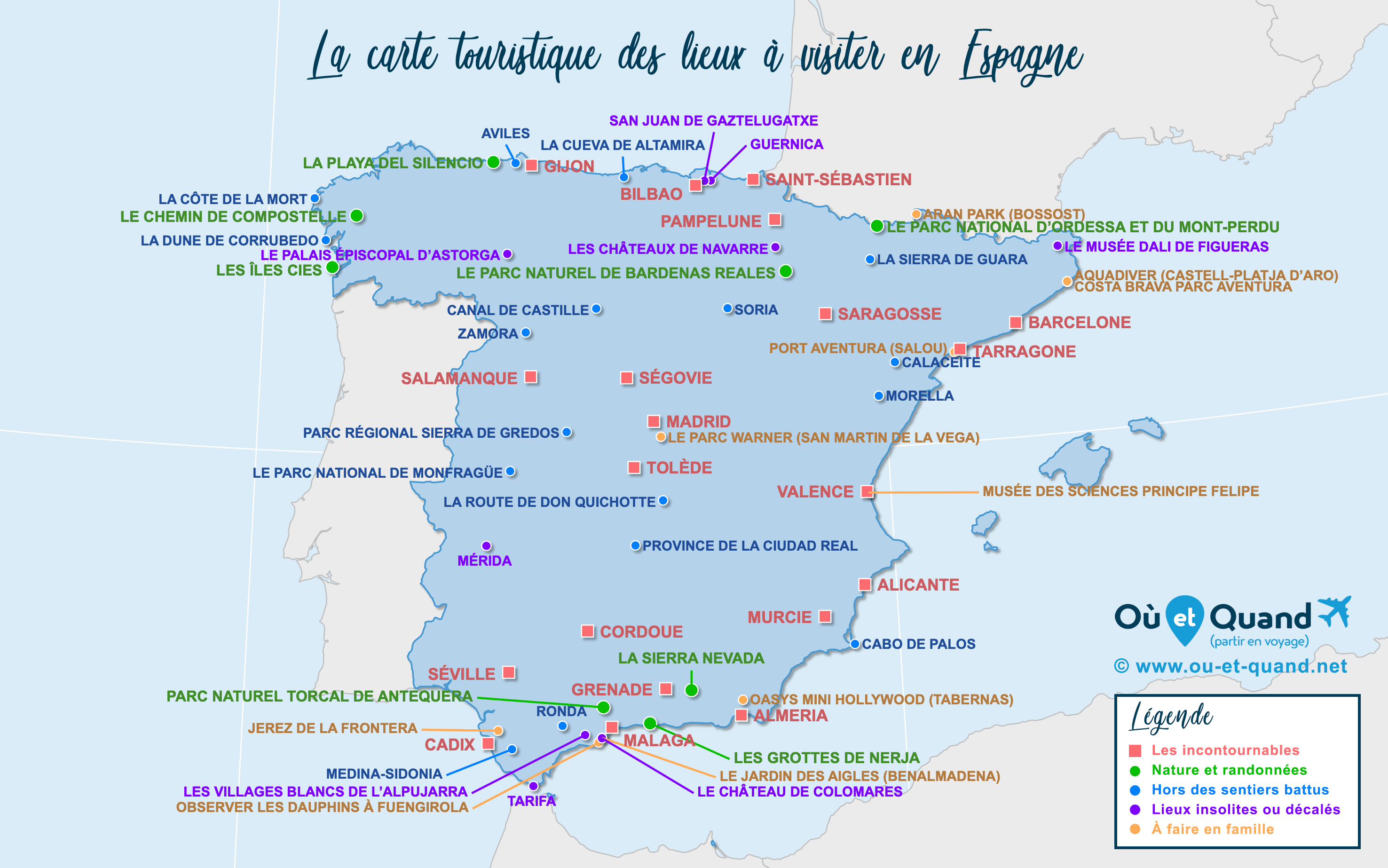 carte espagne touristique