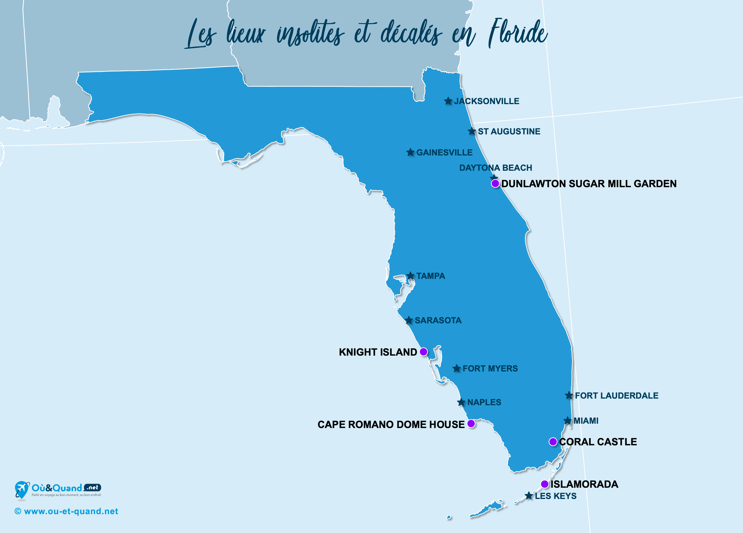 Carte Floride : La Floride insolite