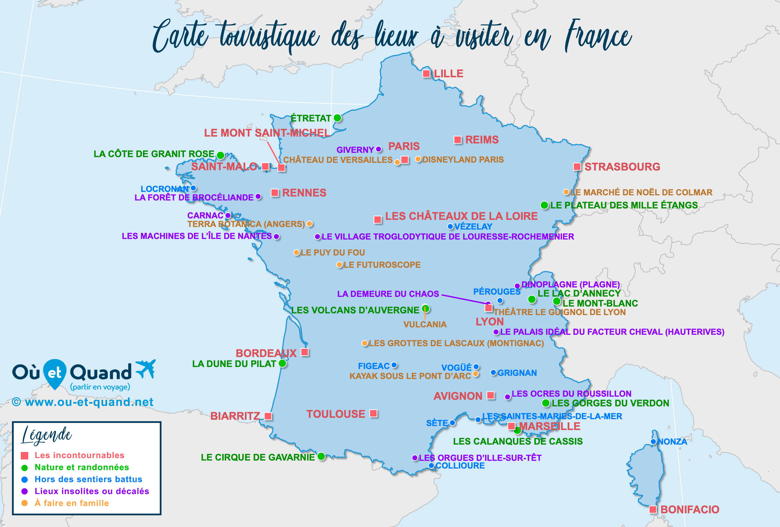 Carte France : tous les lieux à visiter lors de votre voyage