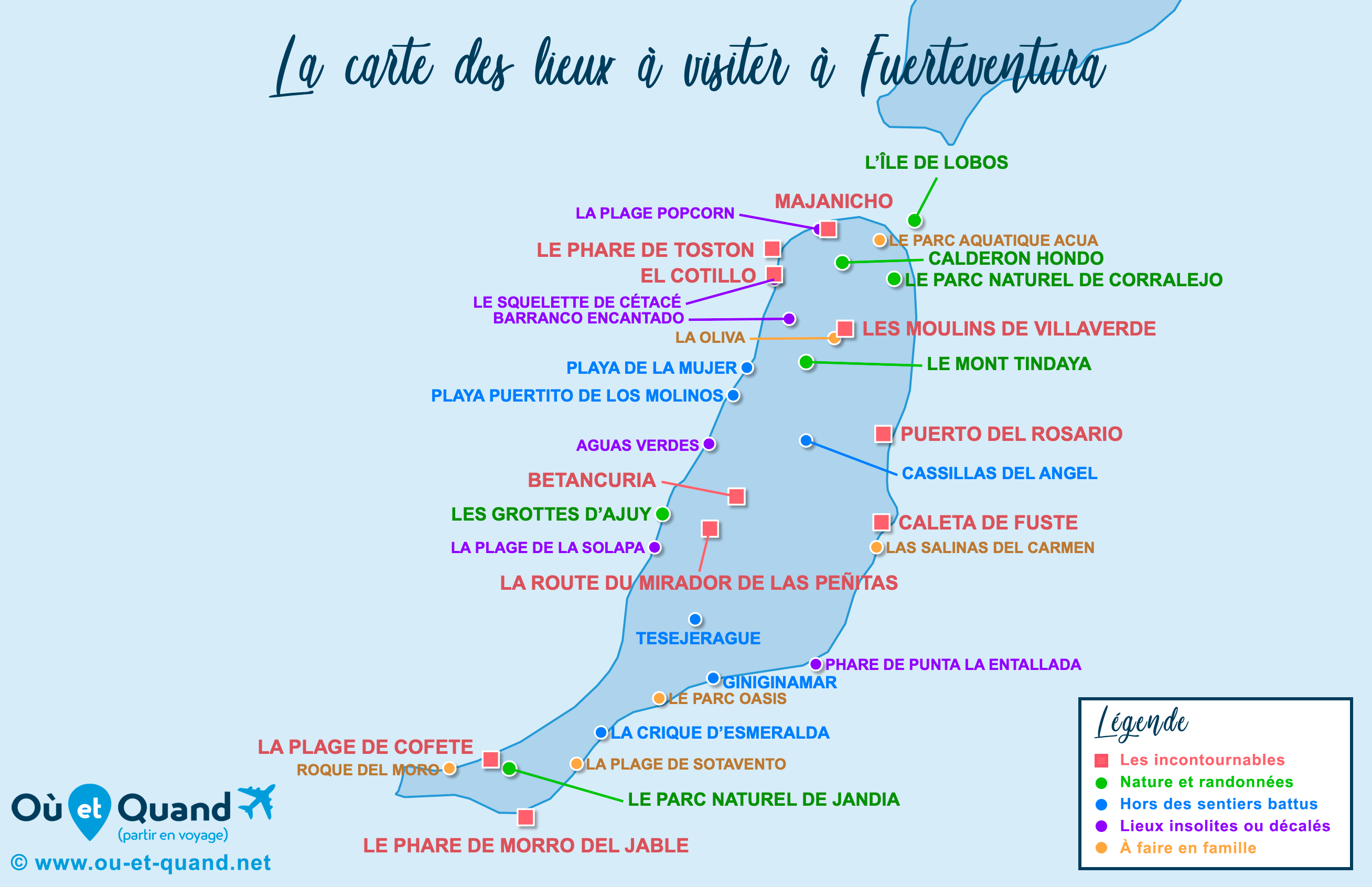 Carte Fuerteventura : tous les lieux à visiter lors de votre voyage