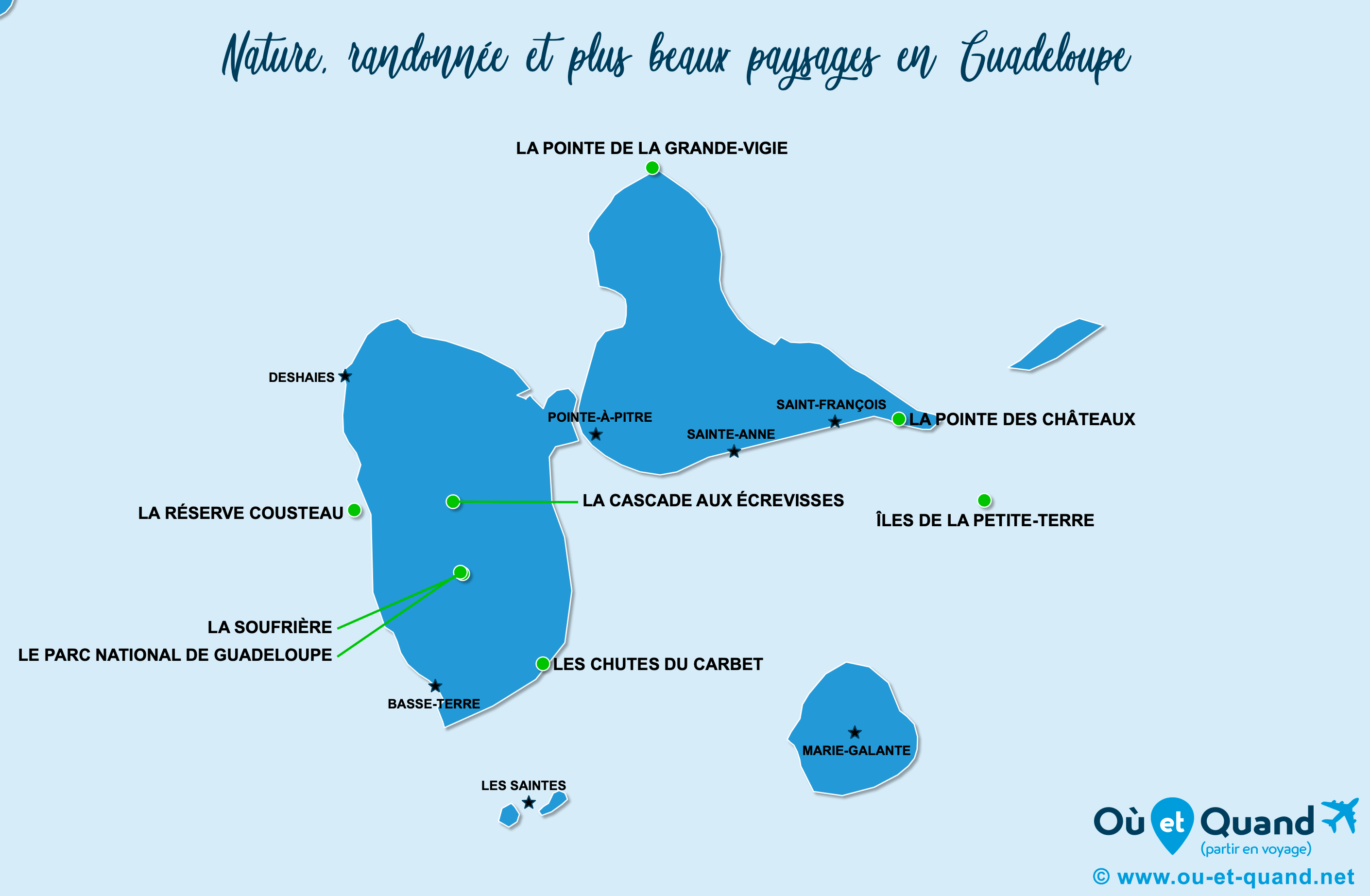 Carte Guadeloupe : Les plus beaux paysages de la Guadeloupe