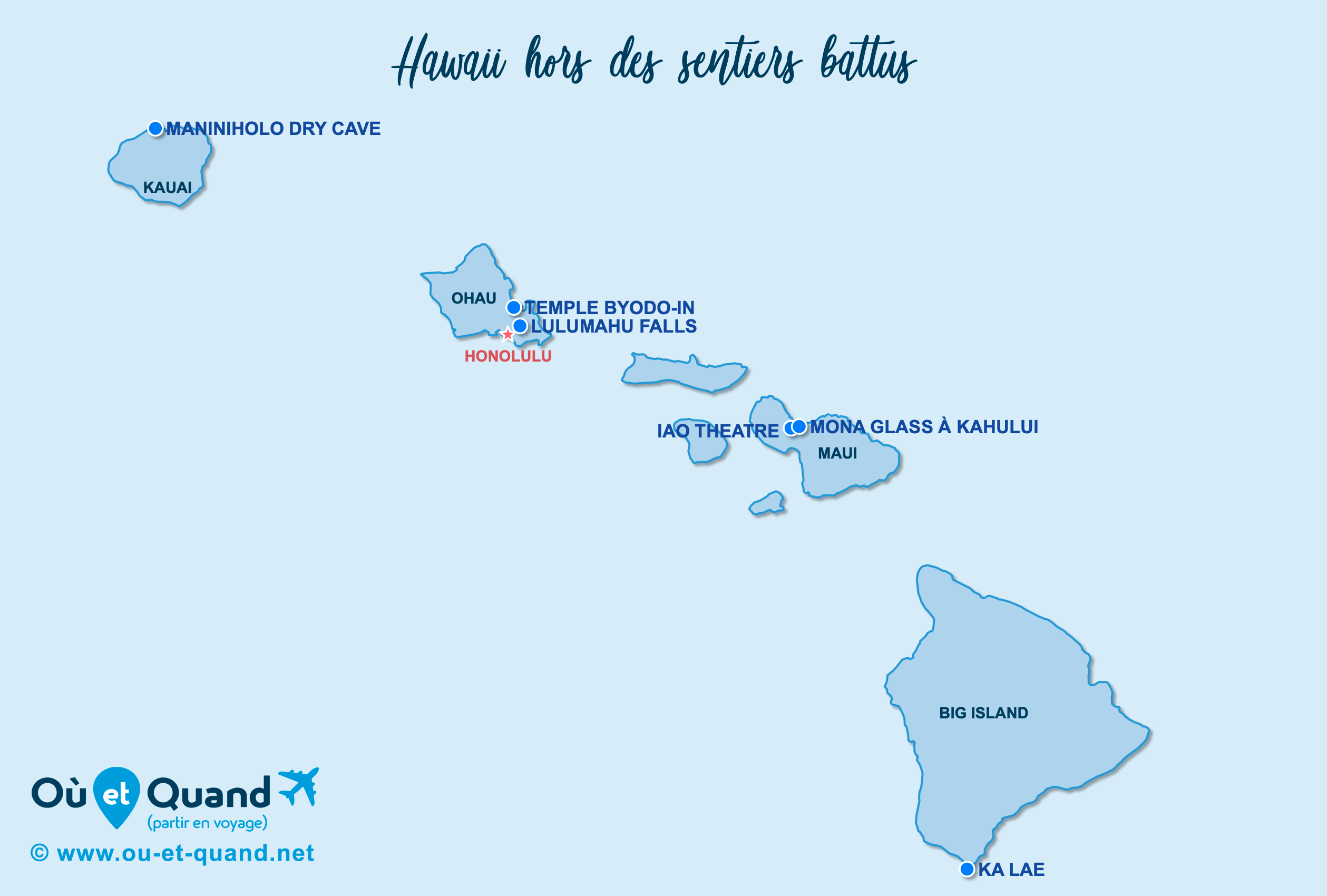 Carte Hawai : Hawaii hors des sentiers battus