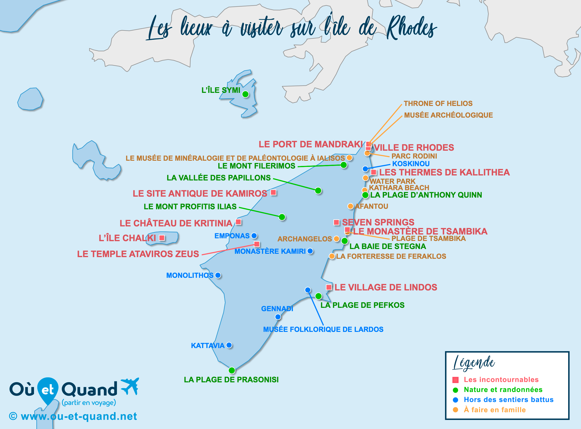 Carte Rhodes : tous les lieux à visiter lors de votre voyage