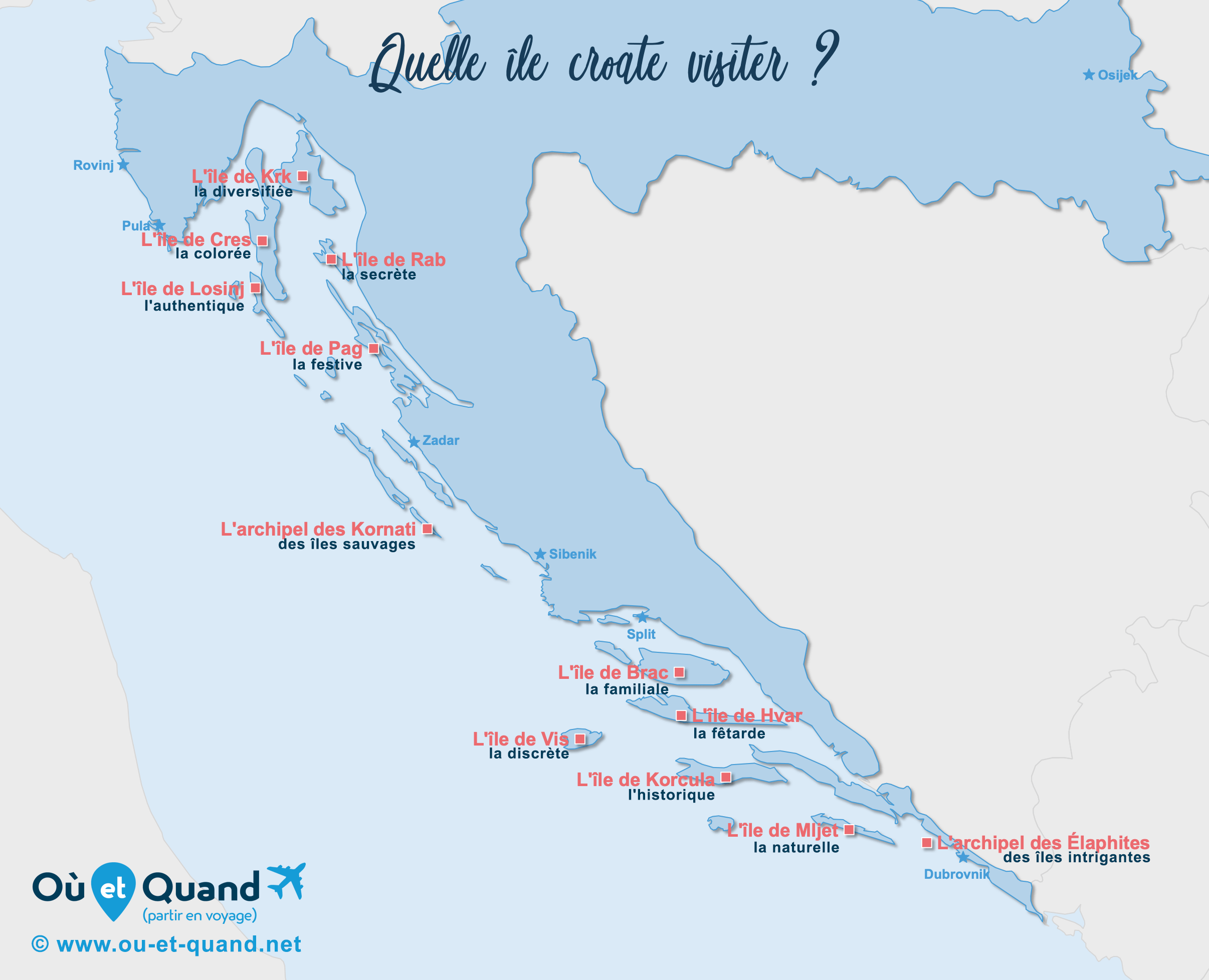 Carte des îles de Croatie : laquelle choisir pour vos vacances ?
