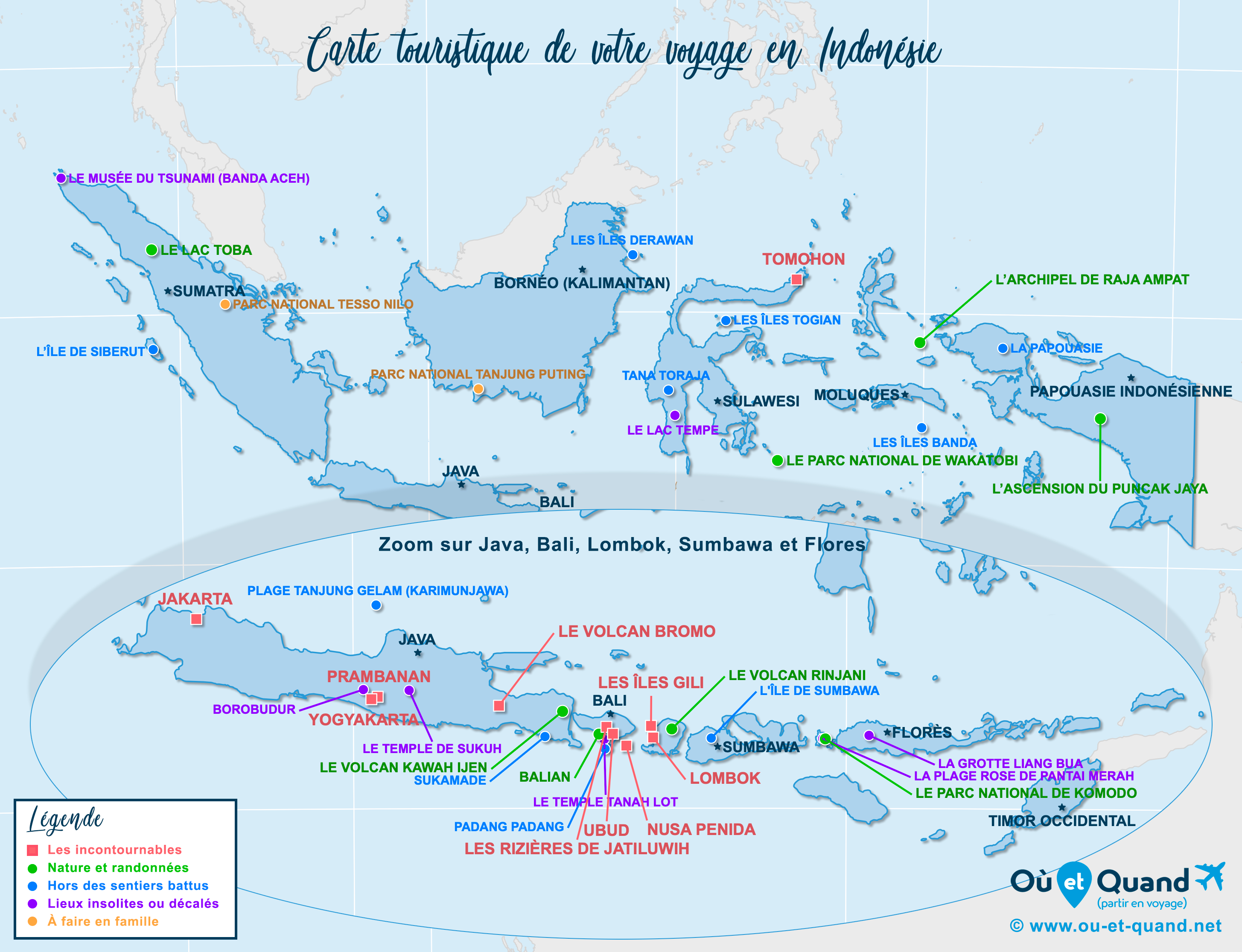 Carte Indonésie : tous les lieux à visiter lors de votre voyage