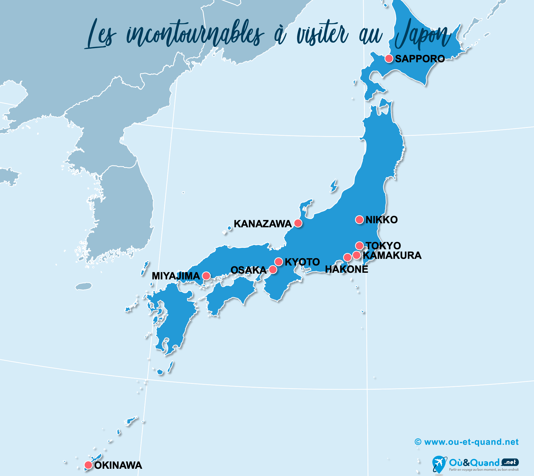 Carte Japon : Les lieux incontournables au Japon