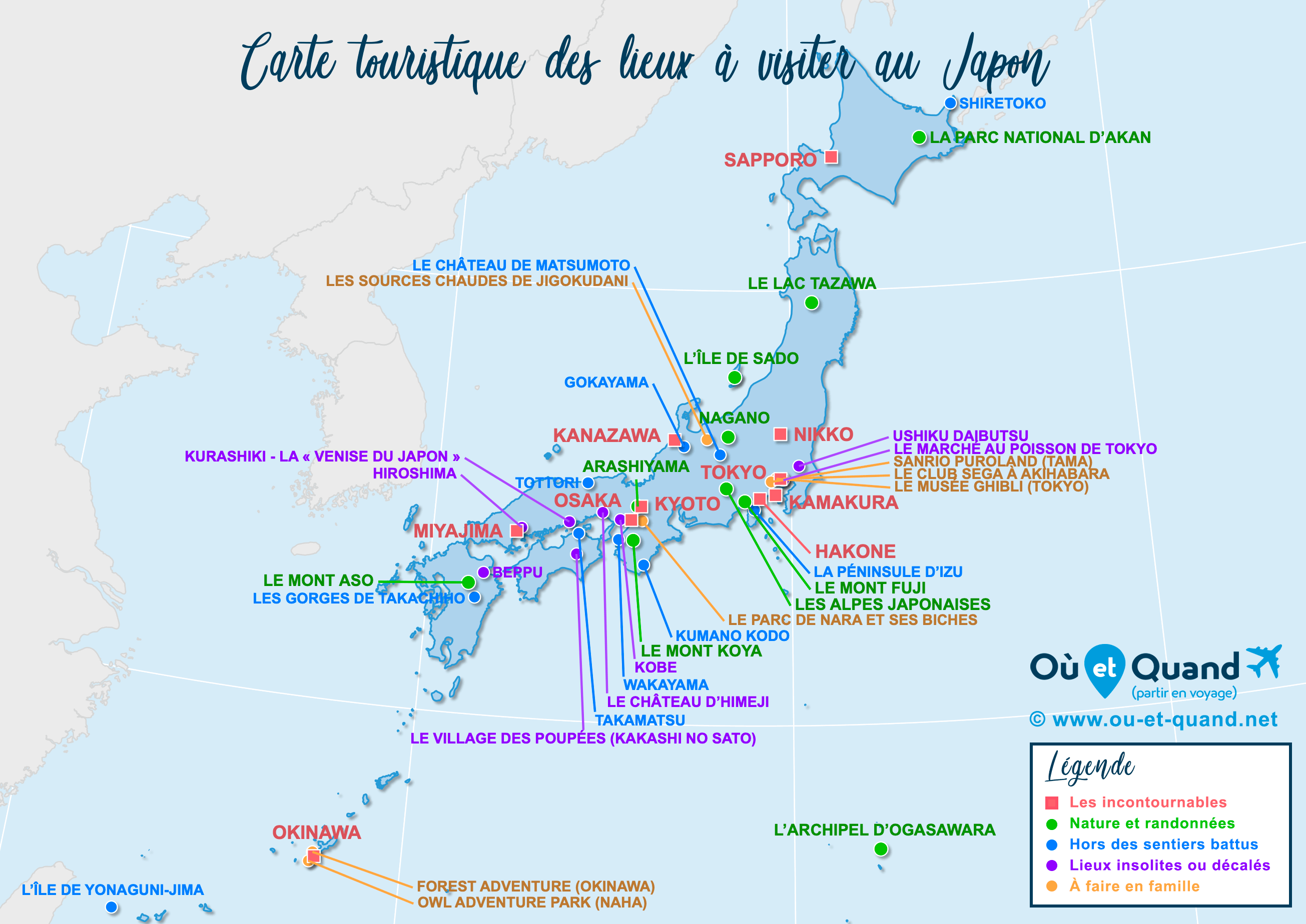 Carte Japon : tous les lieux à visiter lors de votre voyage