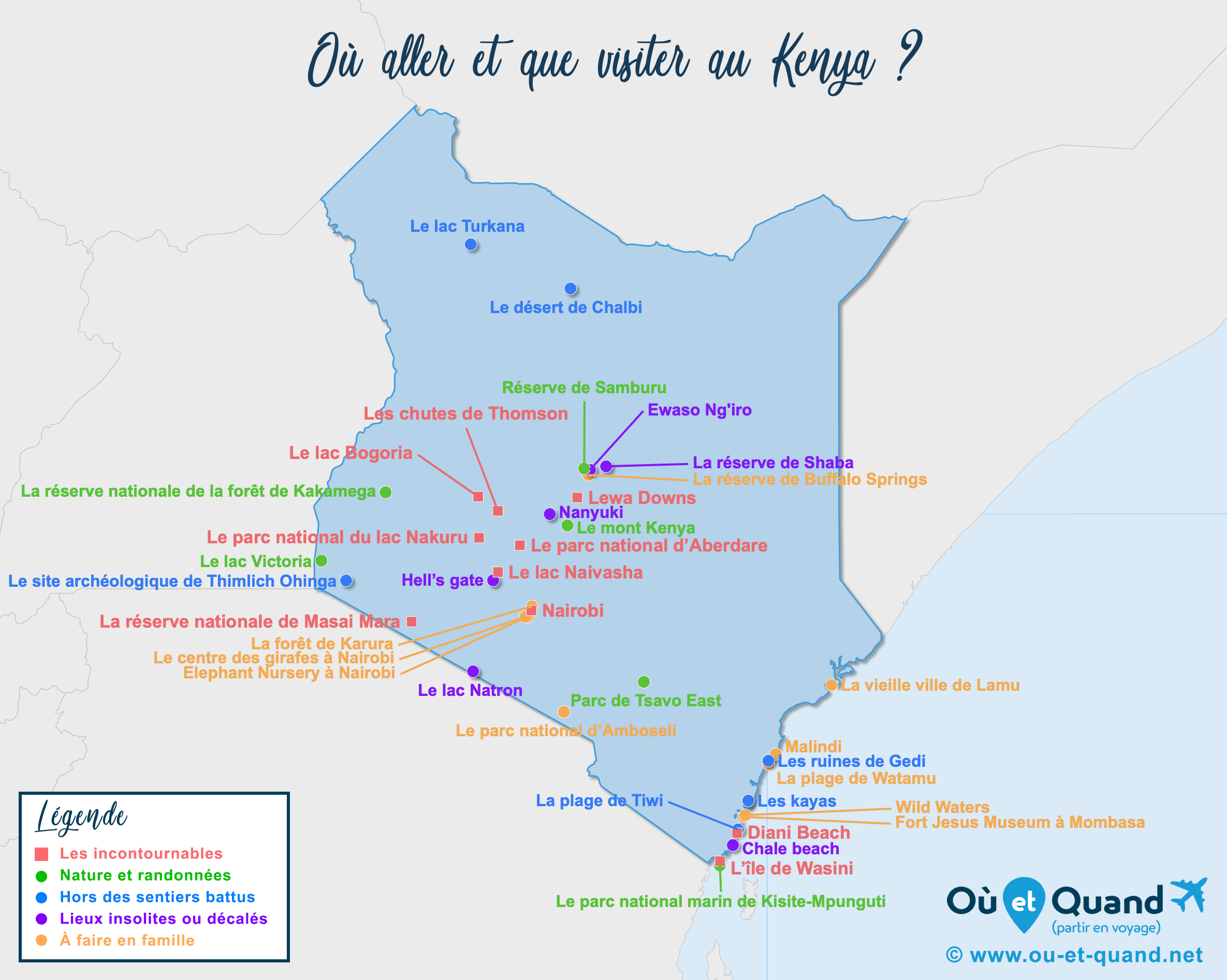 Carte Kenya : tous les lieux à visiter lors de votre voyage