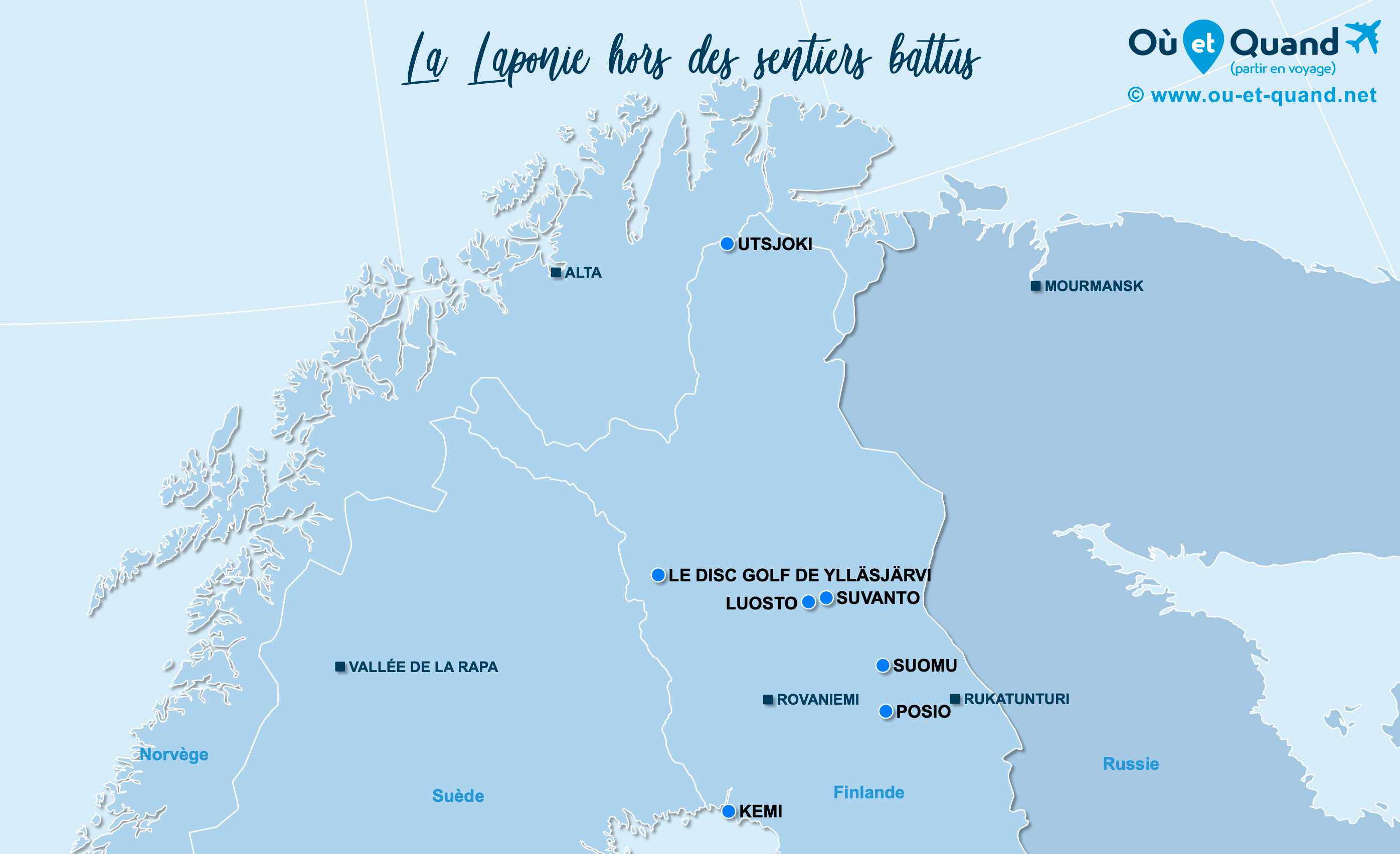 Carte Laponie : La Laponie hors des sentiers battus