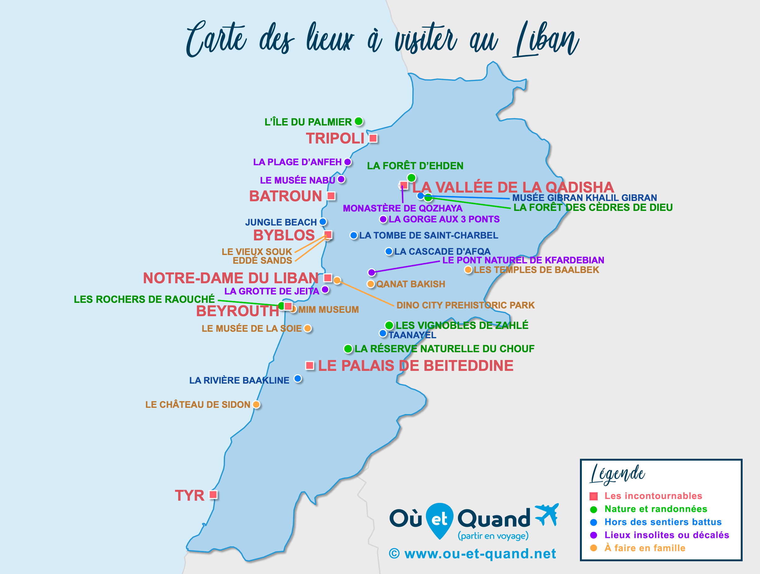 Carte Liban : tous les lieux à visiter lors de votre voyage